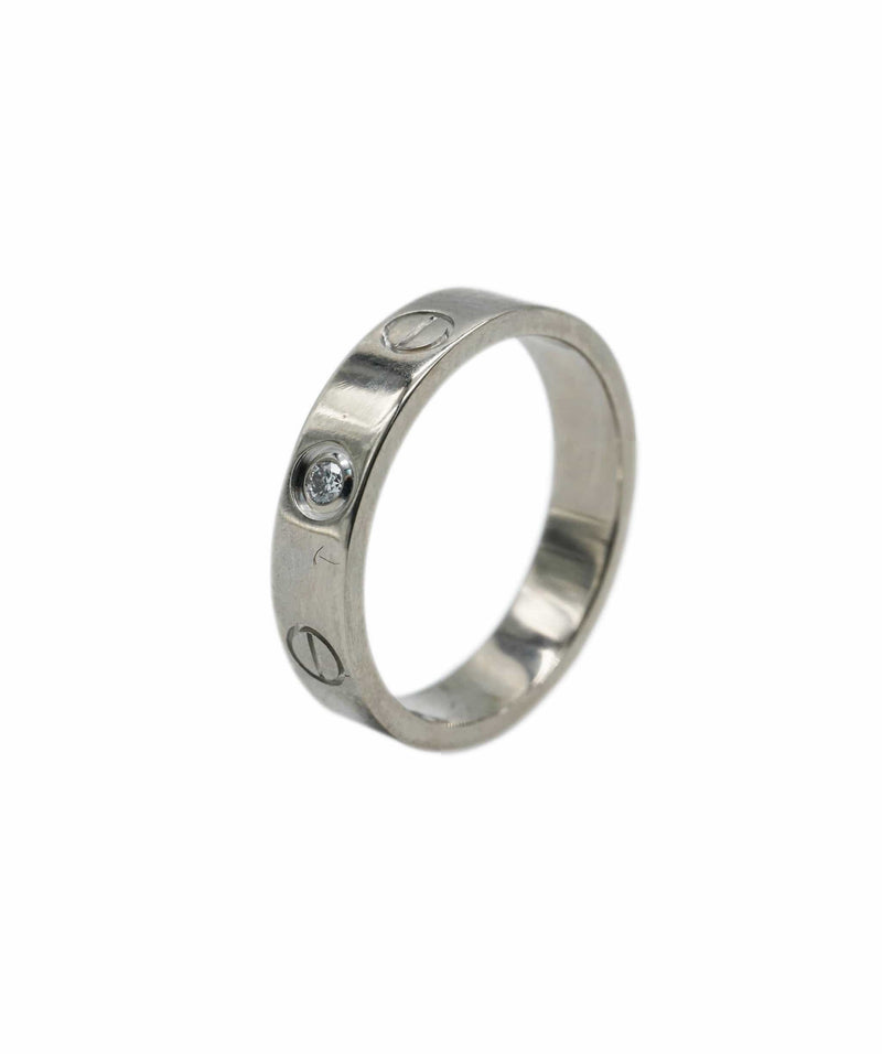 AUTHENTIC CARTIER Love SM Thin Ring in 18k White GOLD, Size 47 (X-86) | eBay