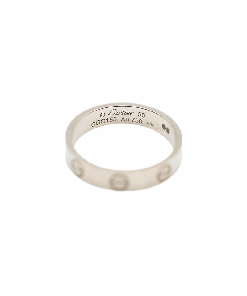 Cartier thin Love ring White Gold Size 50 Full Set AHC1478