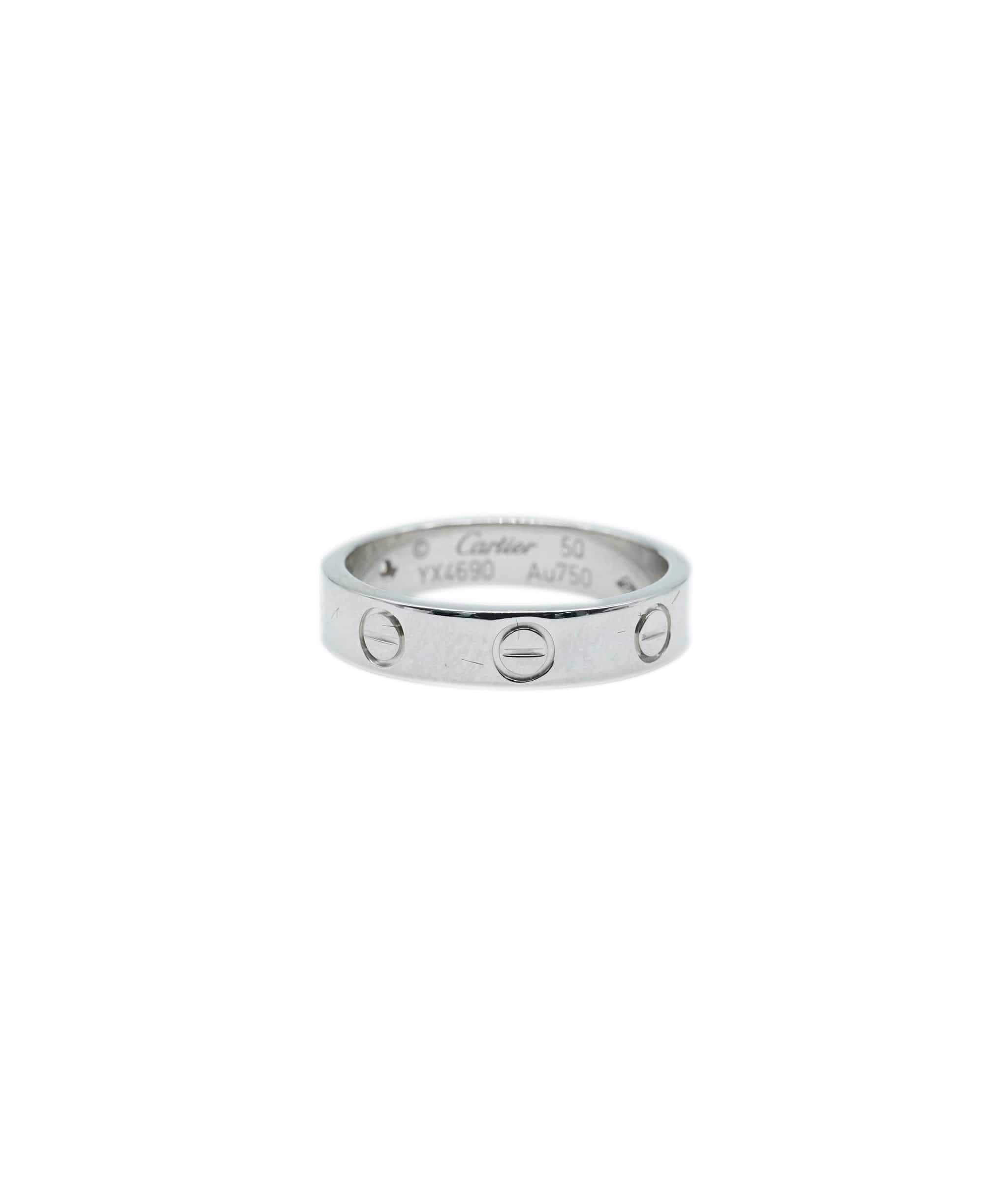 Cartier Cartier Thing Love Ring, 1 Diamond White Gold, Size 50 ASL10056