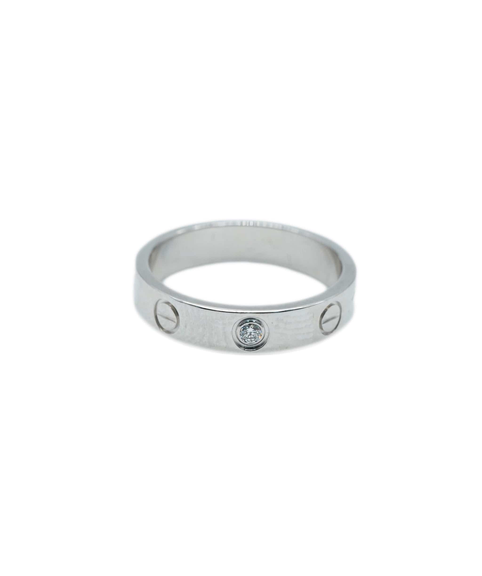 Cartier Cartier Thing Love Ring, 1 Diamond White Gold, Size 50 ASL10056