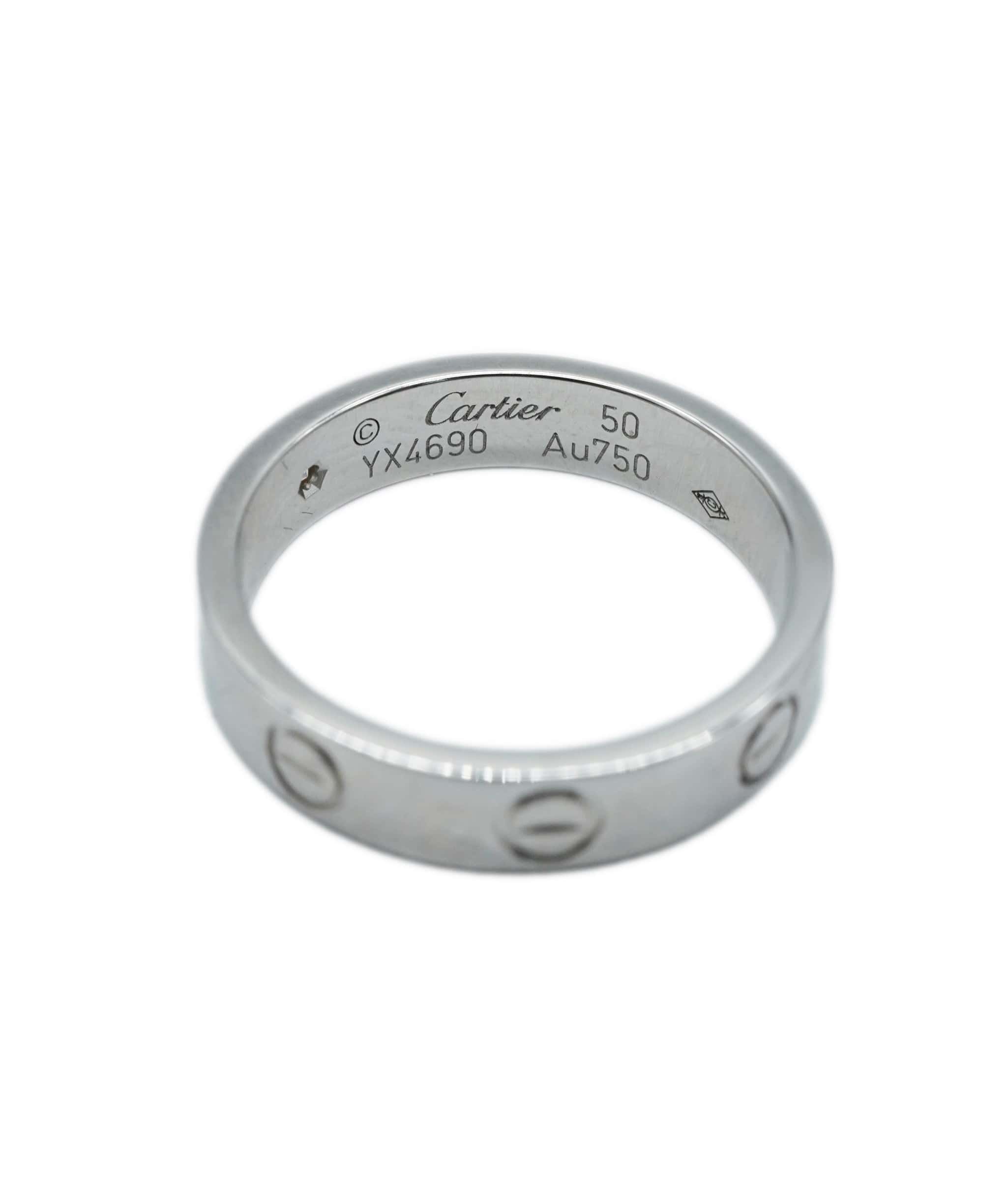 Cartier Cartier Thing Love Ring, 1 Diamond White Gold, Size 50 ASL10056