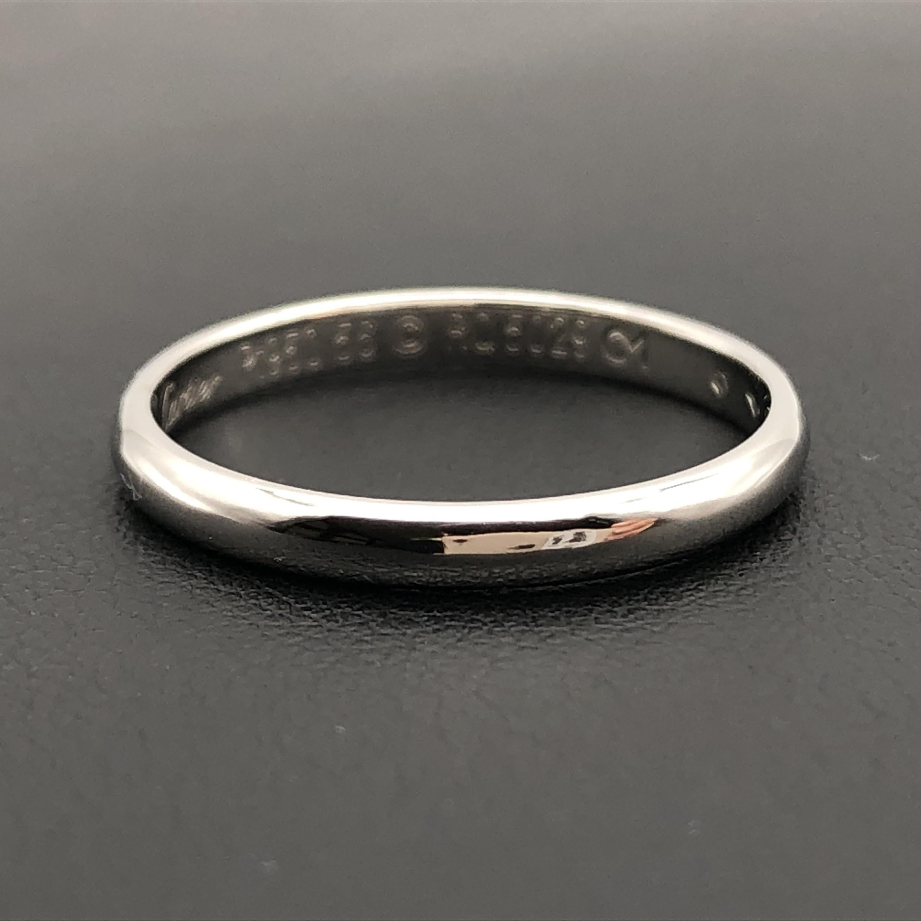 Cartier Cartier 1895 Wedding Band Ring, PT950, 3.3g, US Size 7.5, Certificate Included ALC3304
