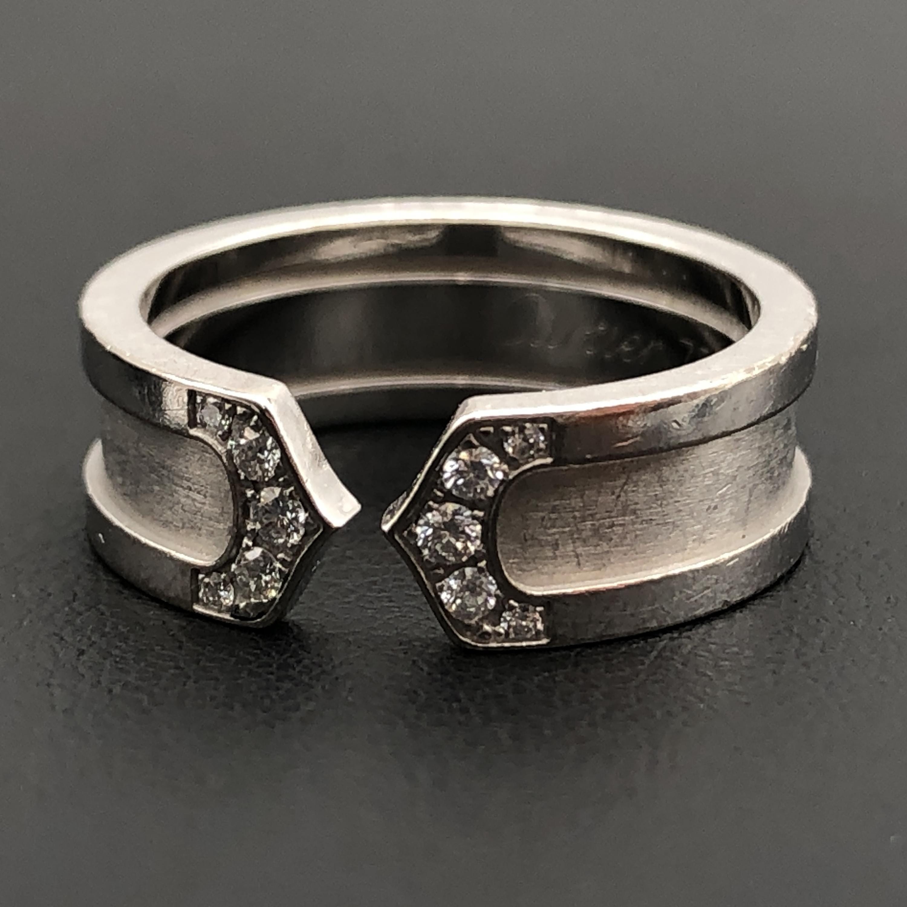 Cartier Cartier 2C Diamond Ring, K18WG, 7.9g, US Size 6.5 C297263