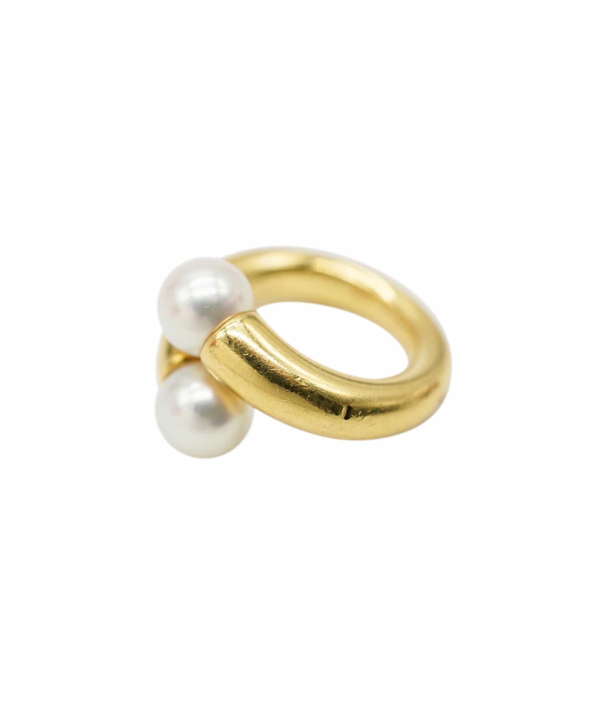 Cartier Cartier cultured pearl toi et moi yellow gold ring AHC1916