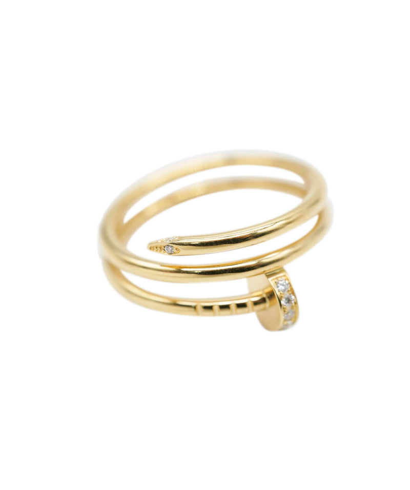 Cartier Juste Un Clou Double spiral Ring Yellow Gold 0.08 CTW