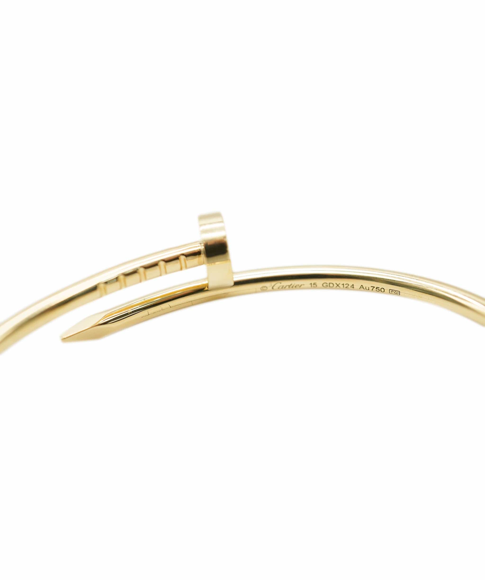 Cartier Cartier Juste Un Clou Yellow Gold Thin Bracelet, Size 15 90225321