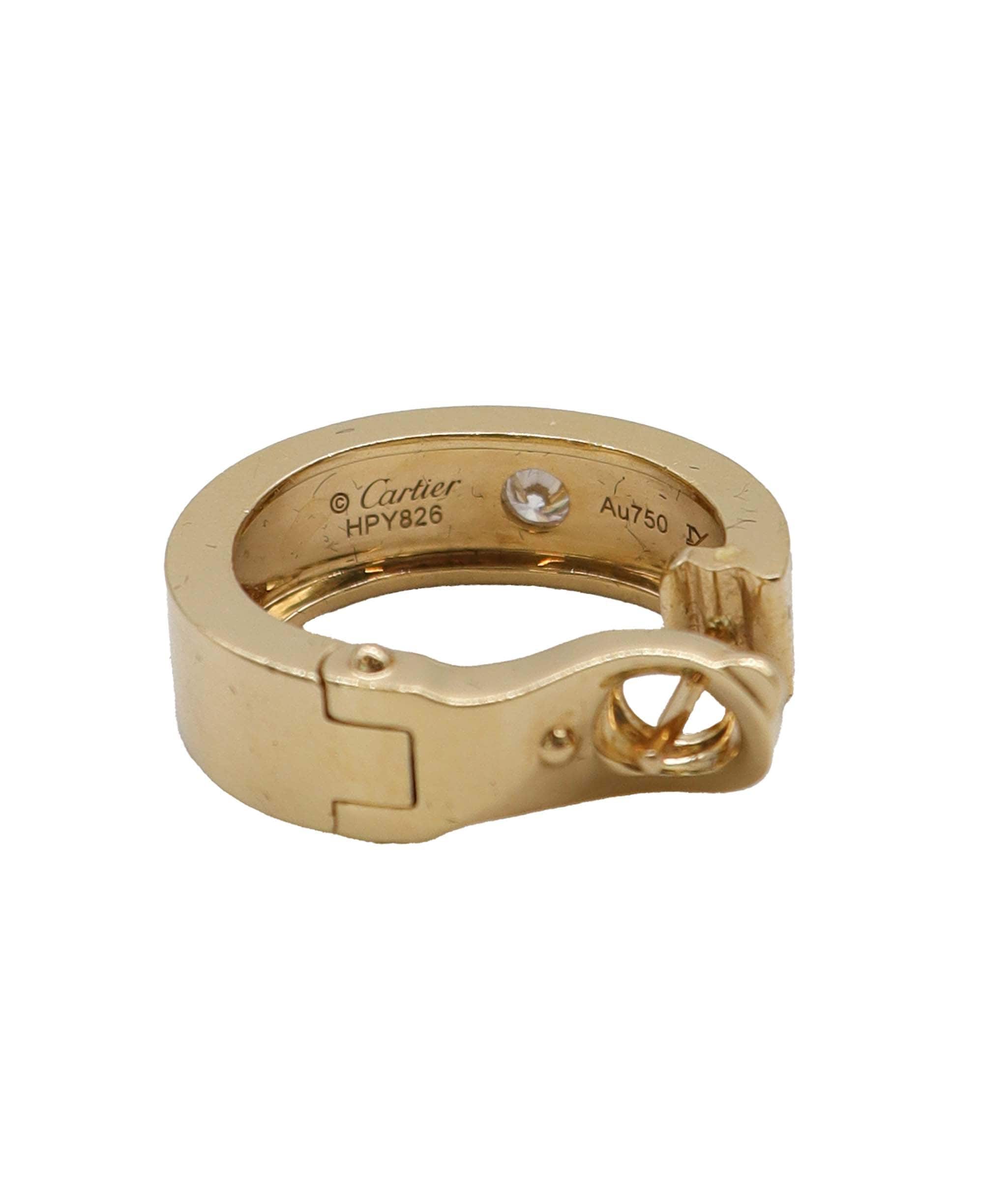 Cartier Cartier Love Hoop Yellow Gold Earrings Classic Model 2 Diamonds (Pierced) SKC2022