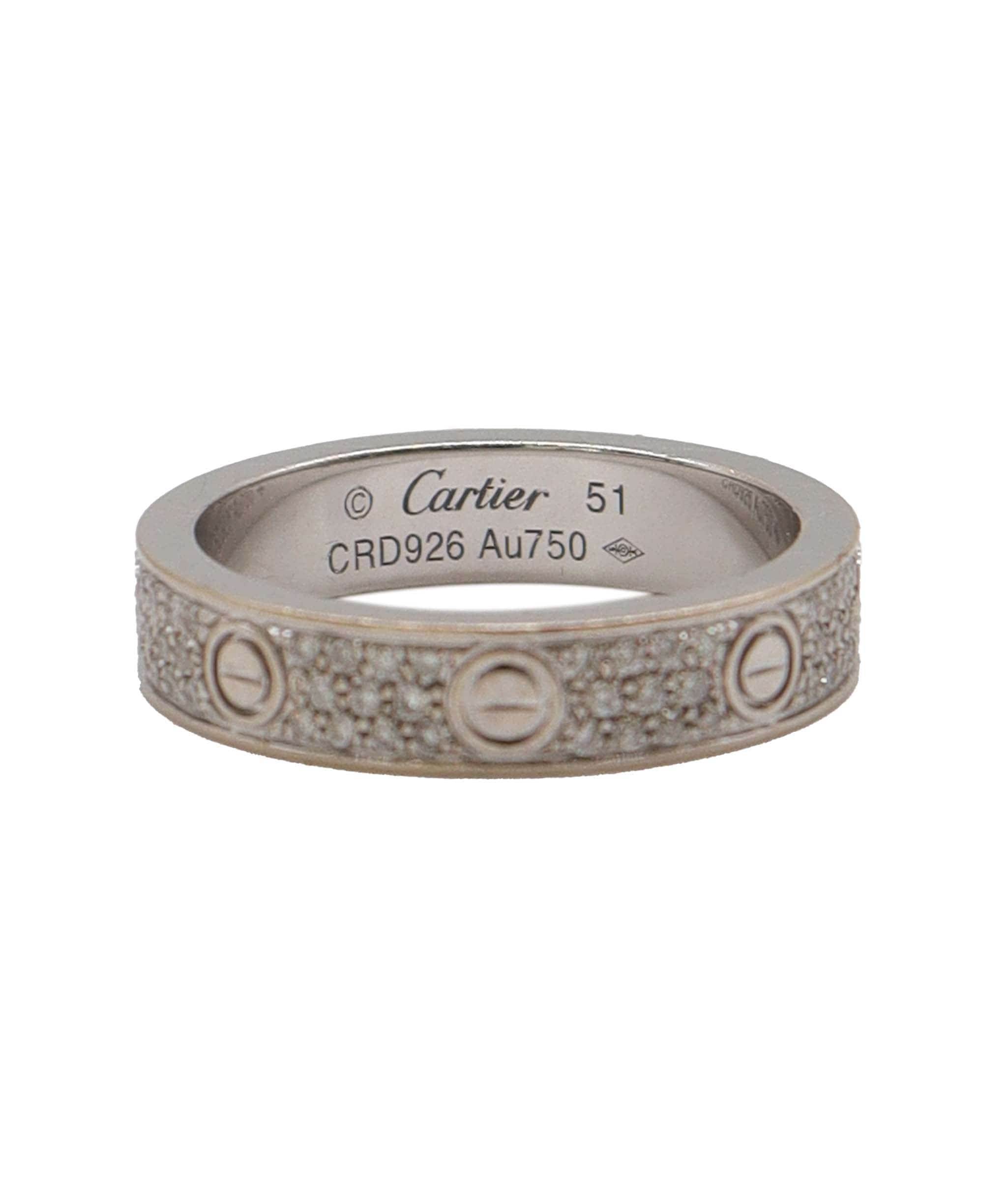 Cartier Cartier Love Ring Pave Diamonds WG Small Model  #51 SKC2023