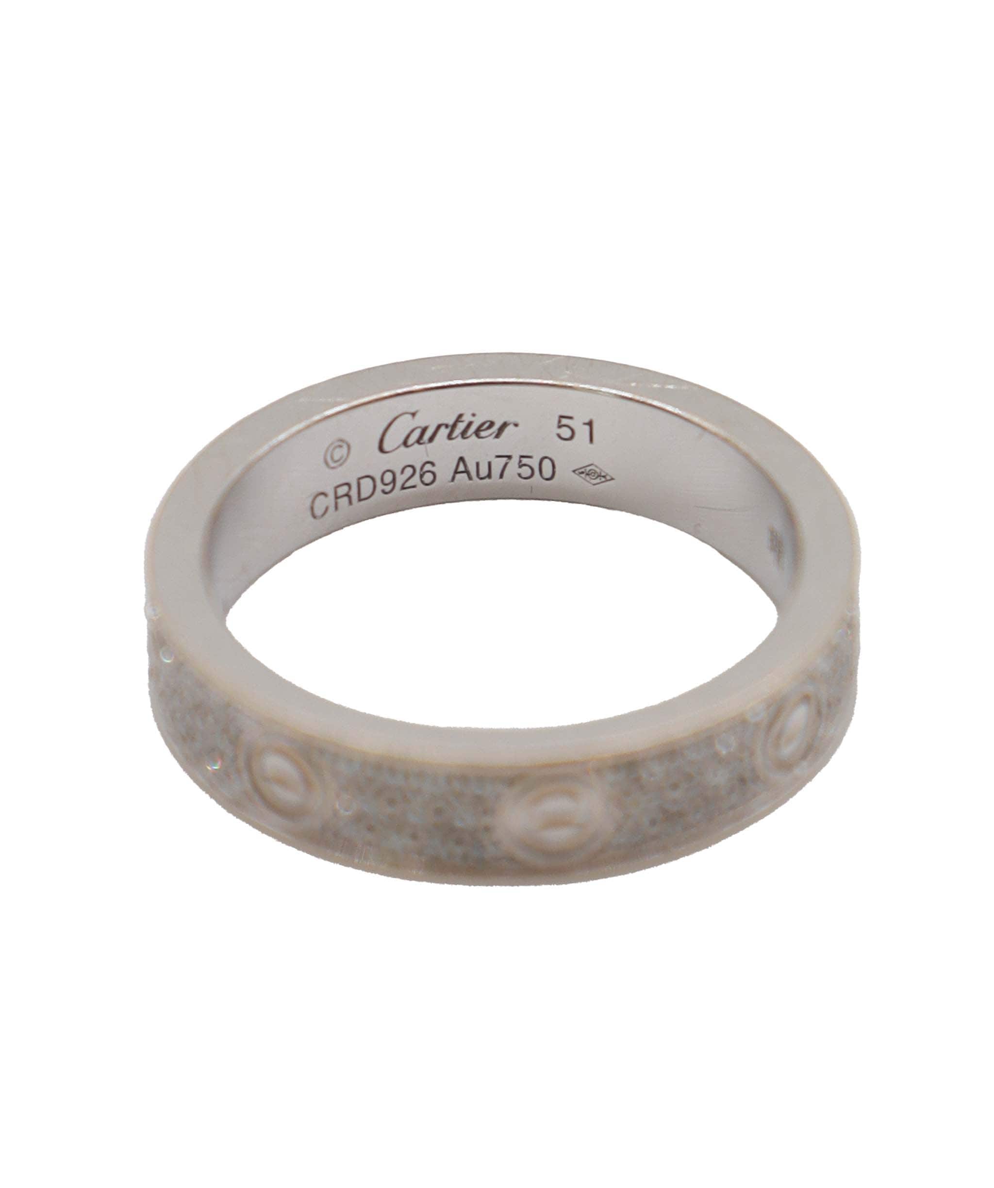 Cartier Cartier Love Ring Pave Diamonds WG Small Model  #51 SKC2023