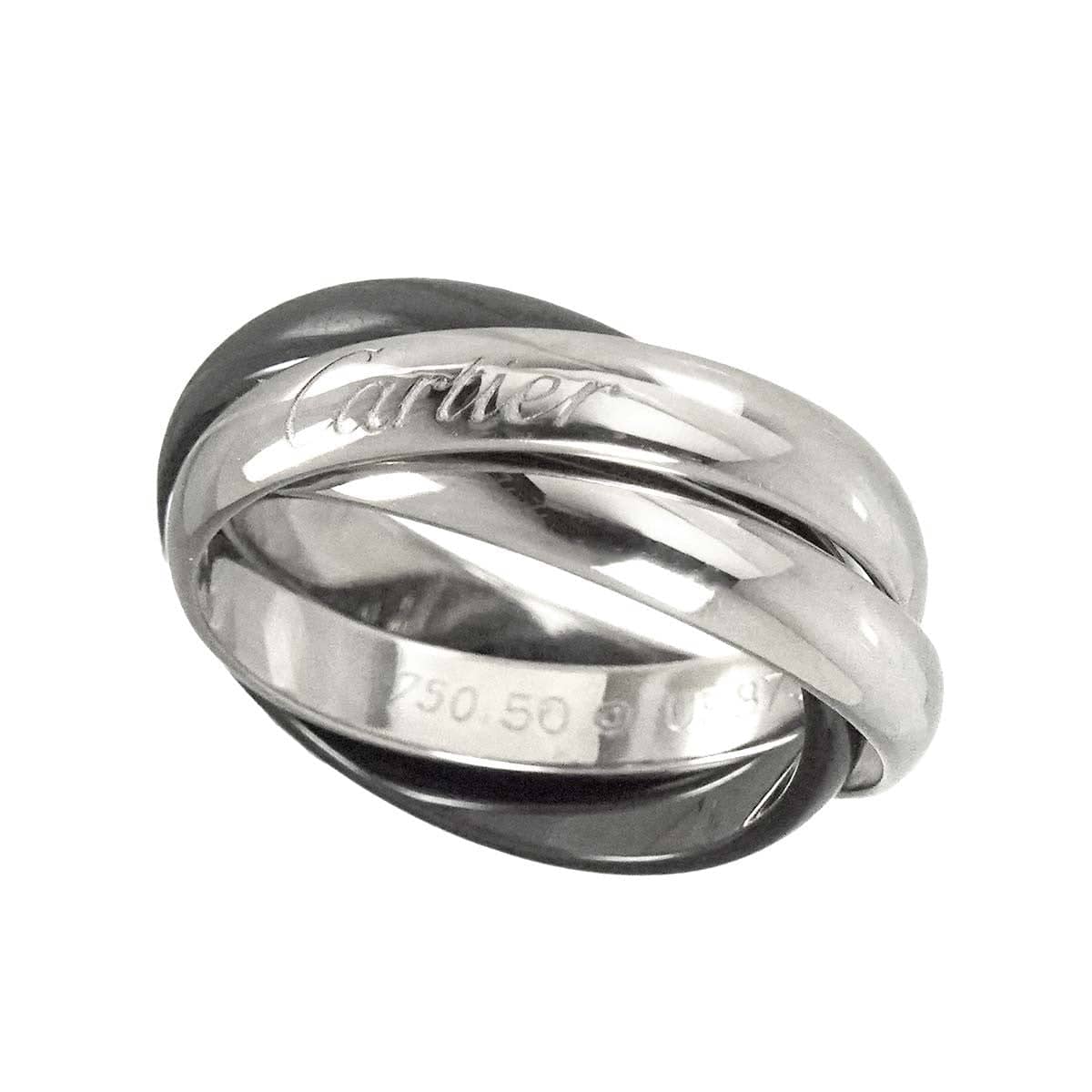 Cartier Cartier Trinity MM Ceramic Ring K18 WG 750 size50 5.25(US) 90293878