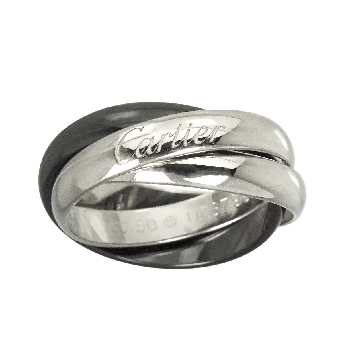 Cartier Cartier Trinity MM Ceramic Ring K18 WG 750 size50 5.25(US) 90293878