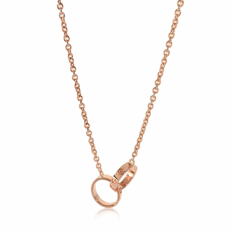 Cartier Love Interlocking Circle Necklace in 18k Rose Gold