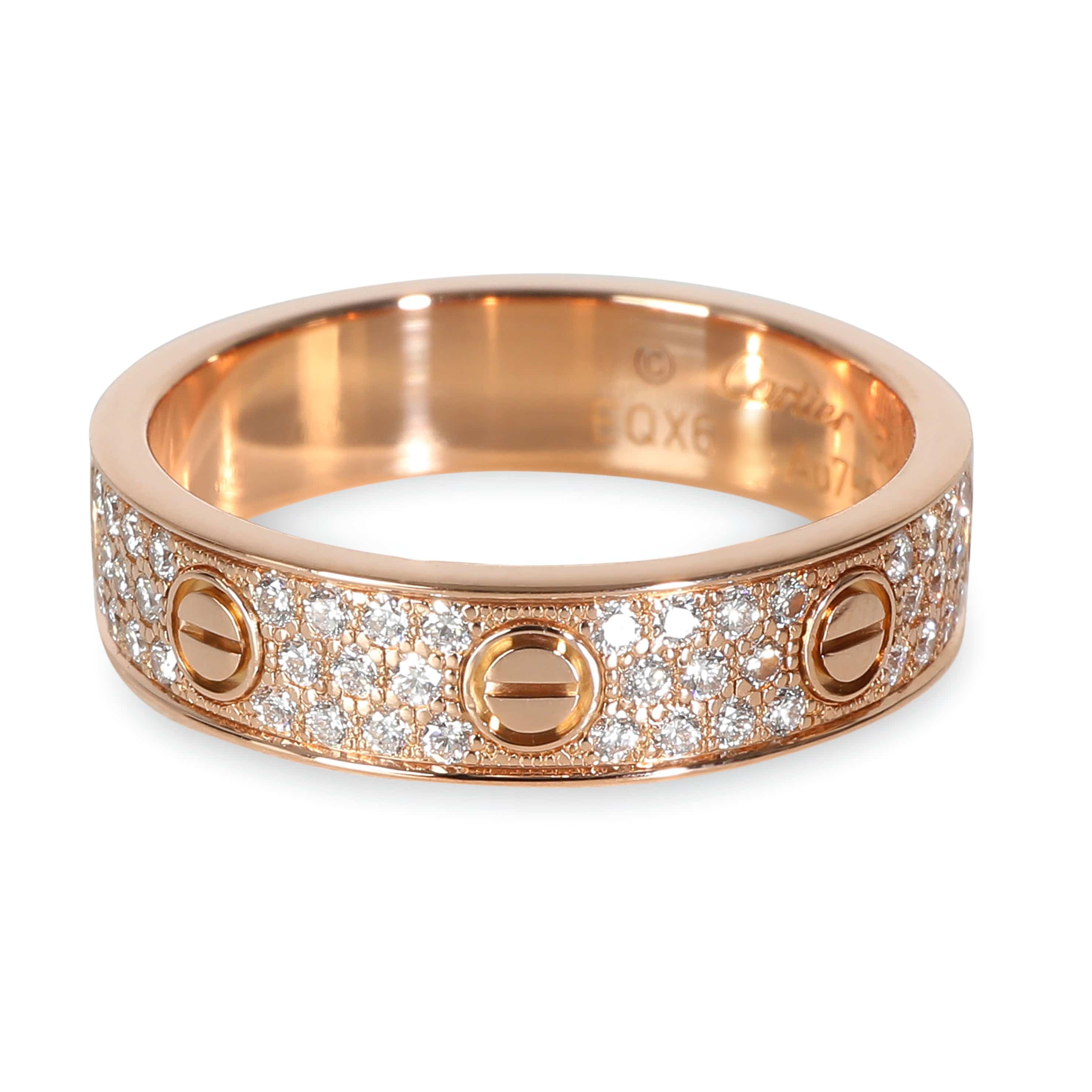 Cartier Cartier Love Wedding Band, Diamond Paved (Rose Gold)