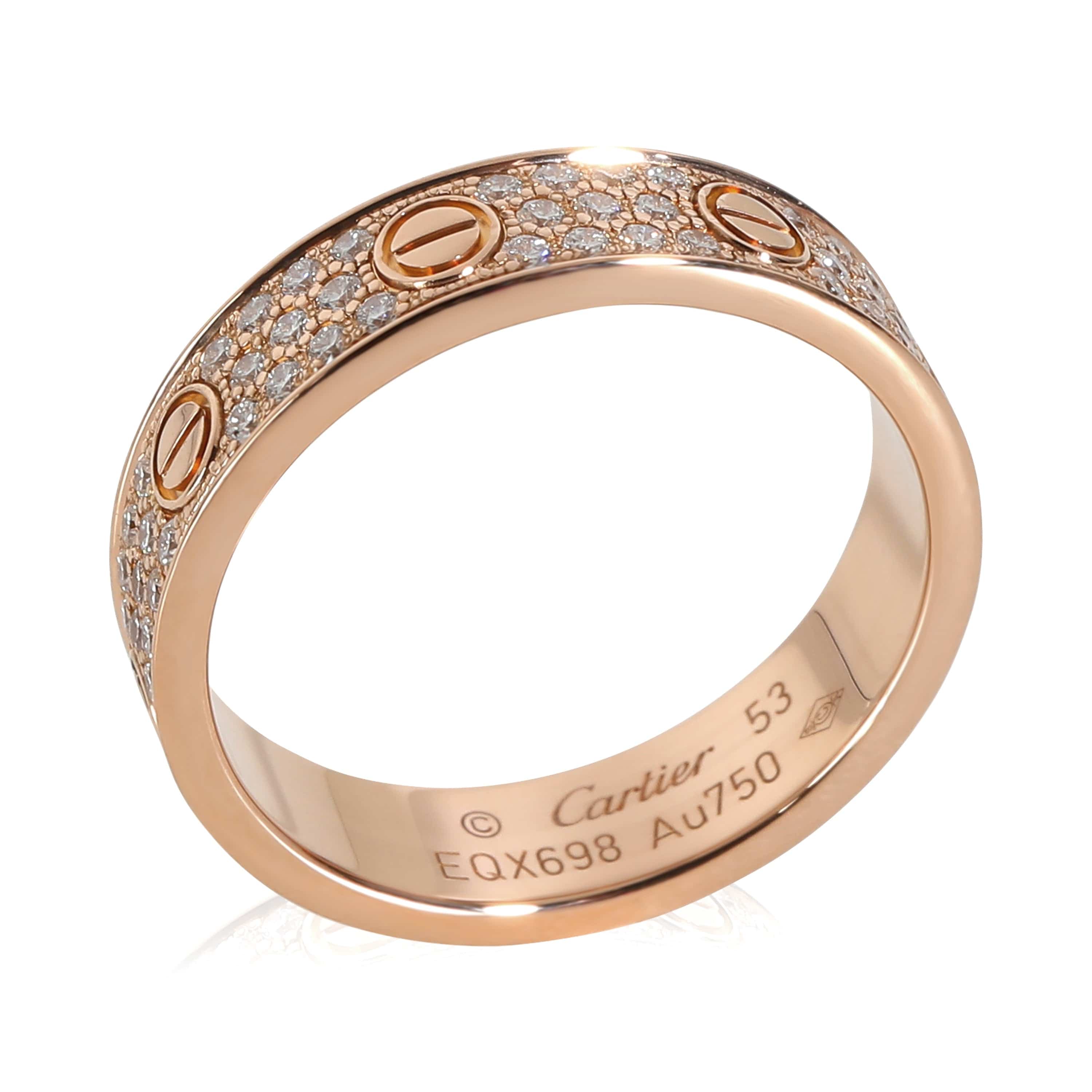 Cartier Cartier Love Wedding Band, Diamond Paved (Rose Gold)