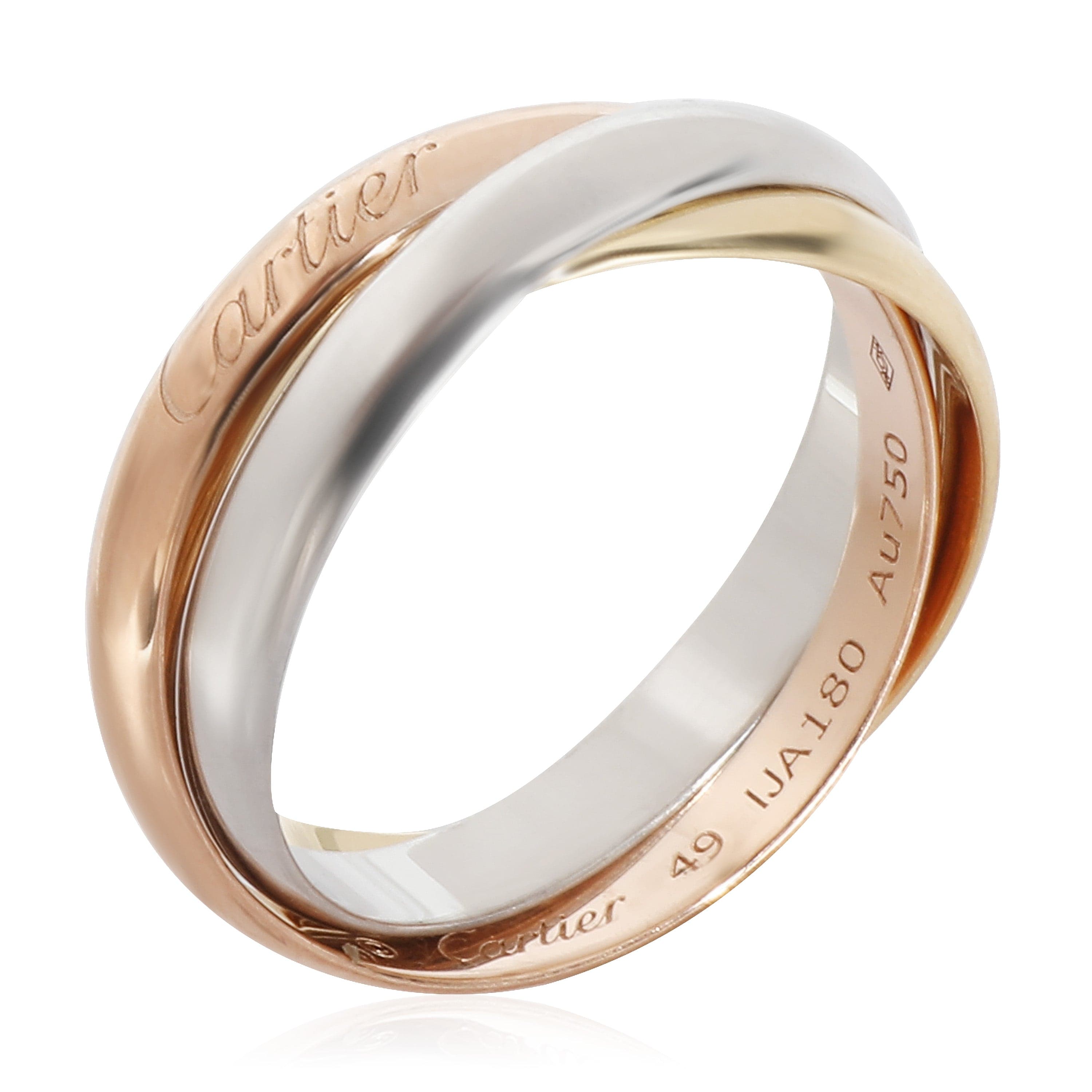 Cartier Cartier Trinity Ring, Small Model in 18K 3-Tone Gold, Size 49