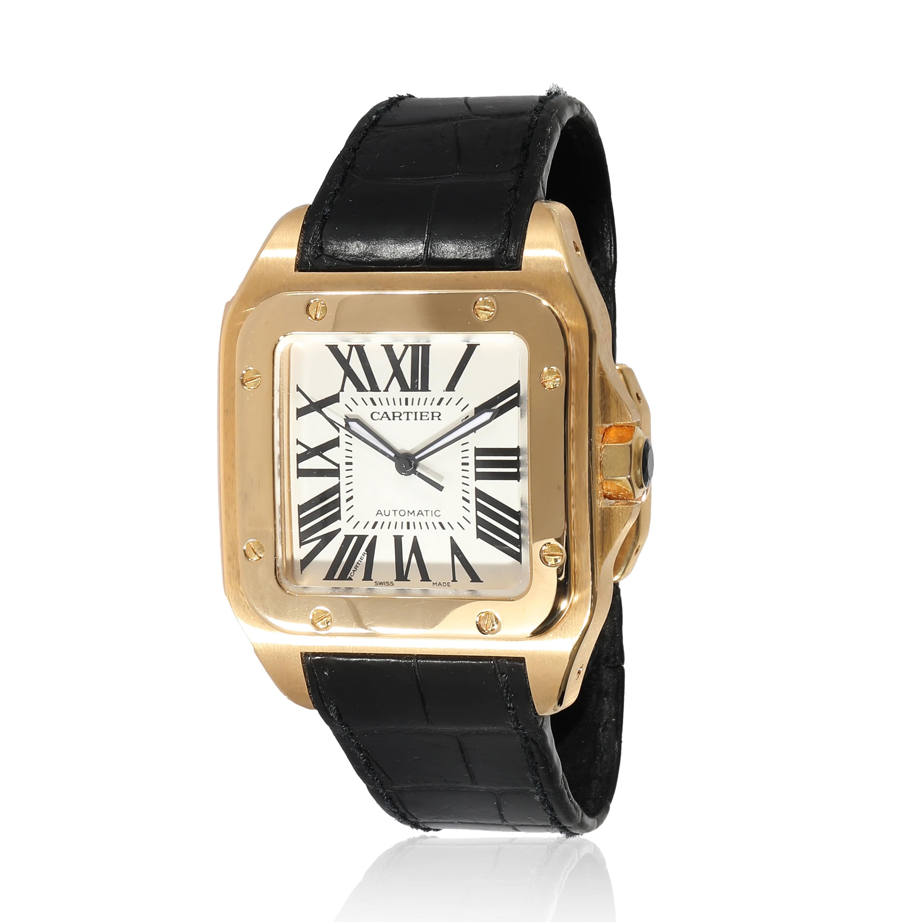 Cartier Cartier Santos 100 W20071Y1 Men's Watch in 18kt Yellow Gold