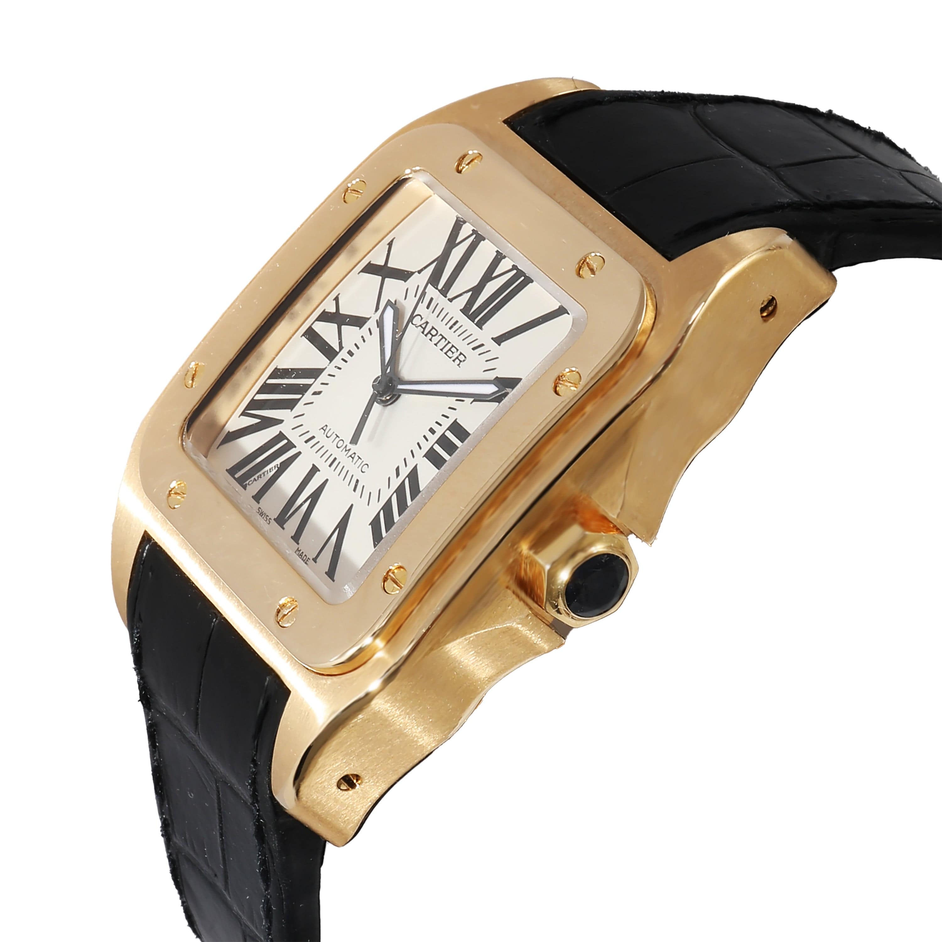 Cartier Cartier Santos 100 W20071Y1 Men's Watch in 18kt Yellow Gold