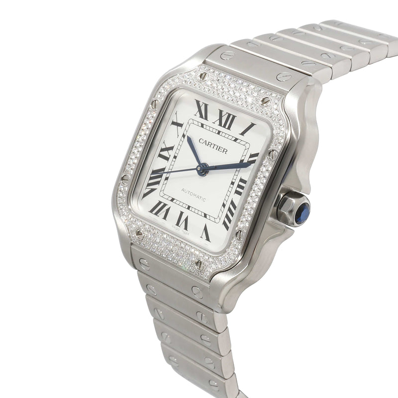 Men's santos de hot sale cartier stainless steel