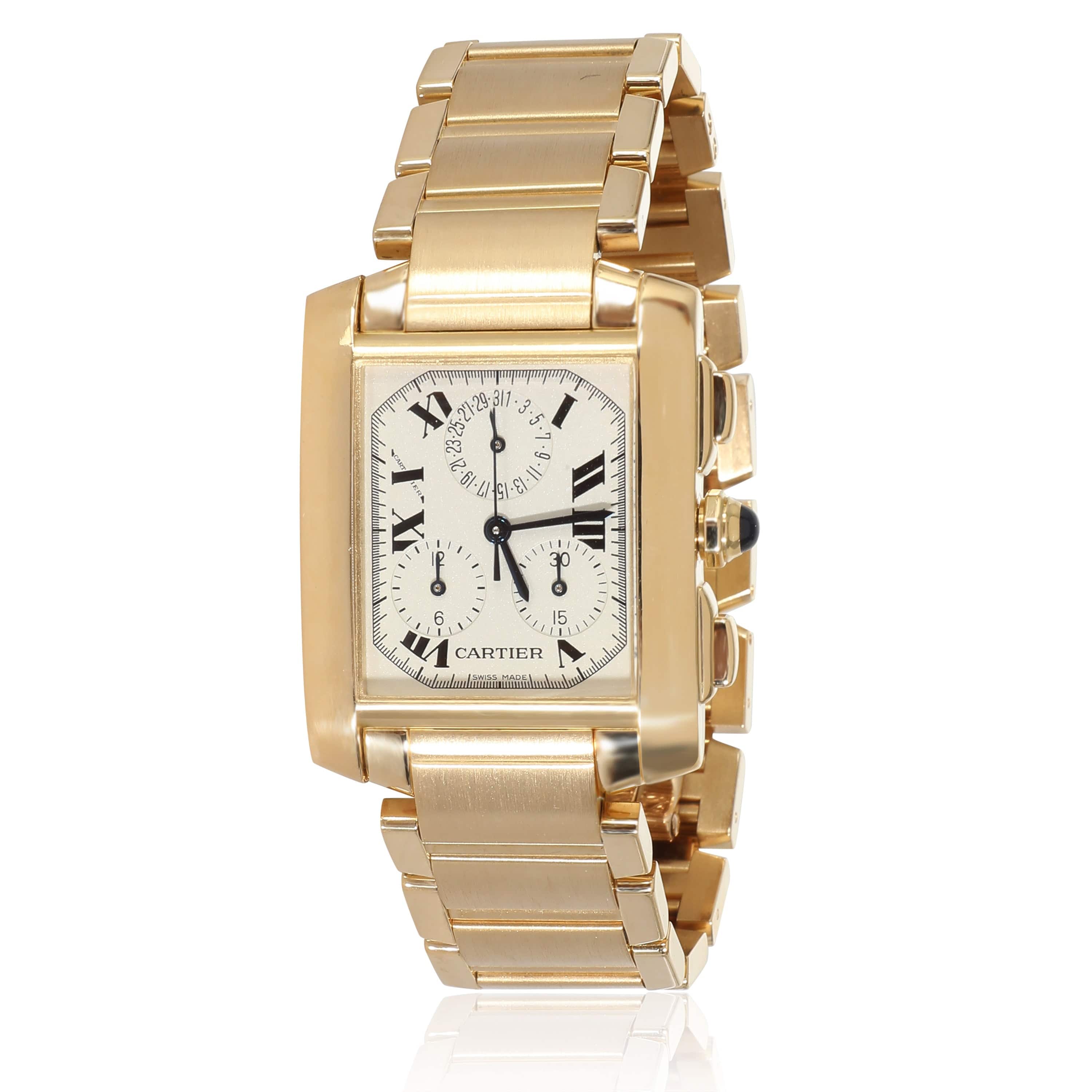 Cartier Tank Francaise Chronoflex W50005R2 Unisex Watch in 18kt Yellow Gold