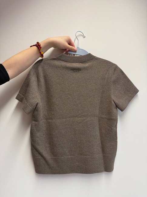 Hermès Embroidered Knit Top - Taupe