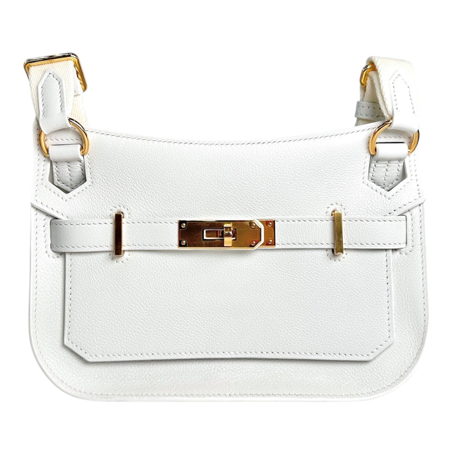 Hermes Jypsiere Mini Bag New White with GHW - Full Set