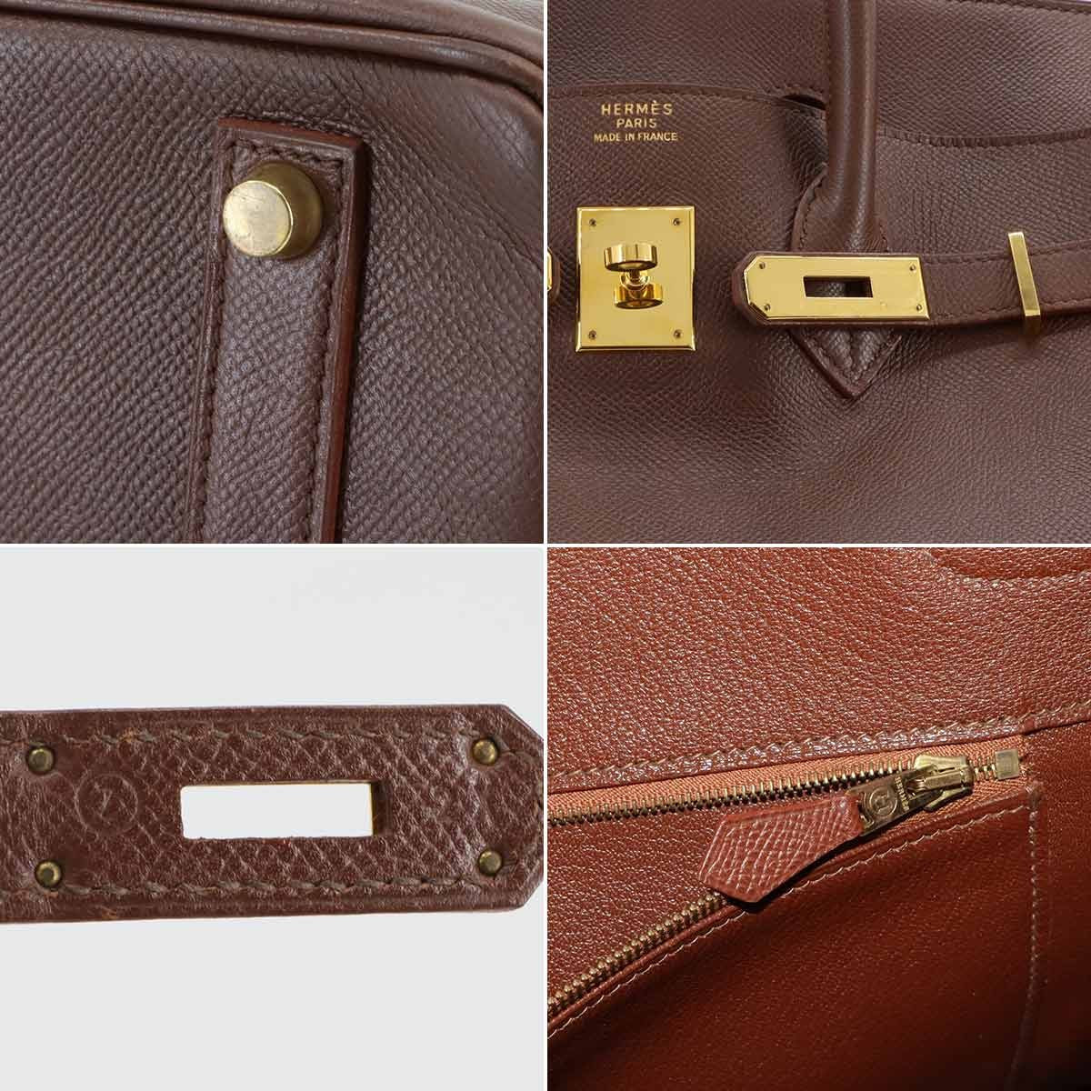 HERMES Birkin 35 Couchevel Epsom Brown Hand Bag Purse 902998378