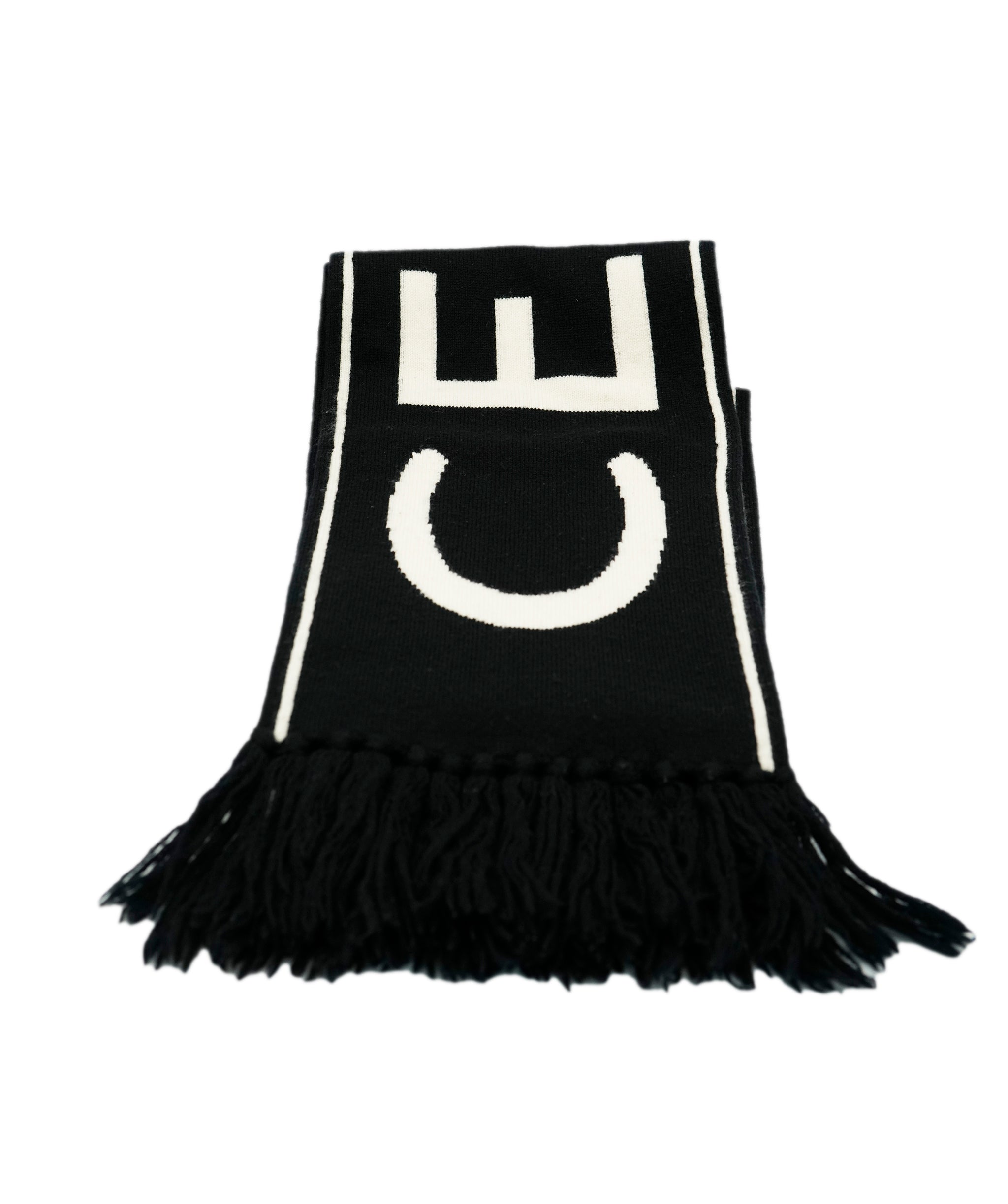 Celine Celine Logo Scarf Black White  DBXS2429