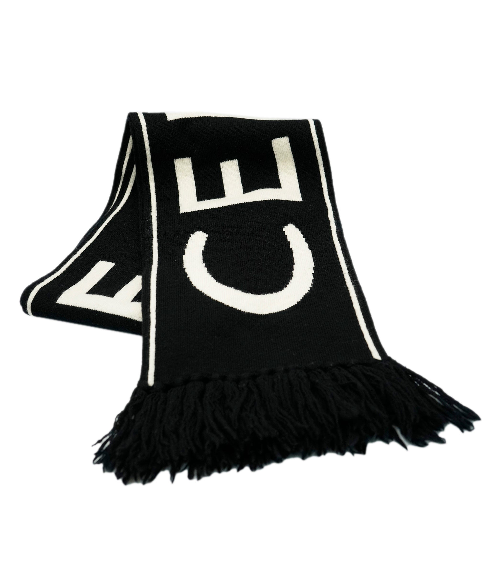 Celine Celine Logo Scarf Black White  DBXS2429