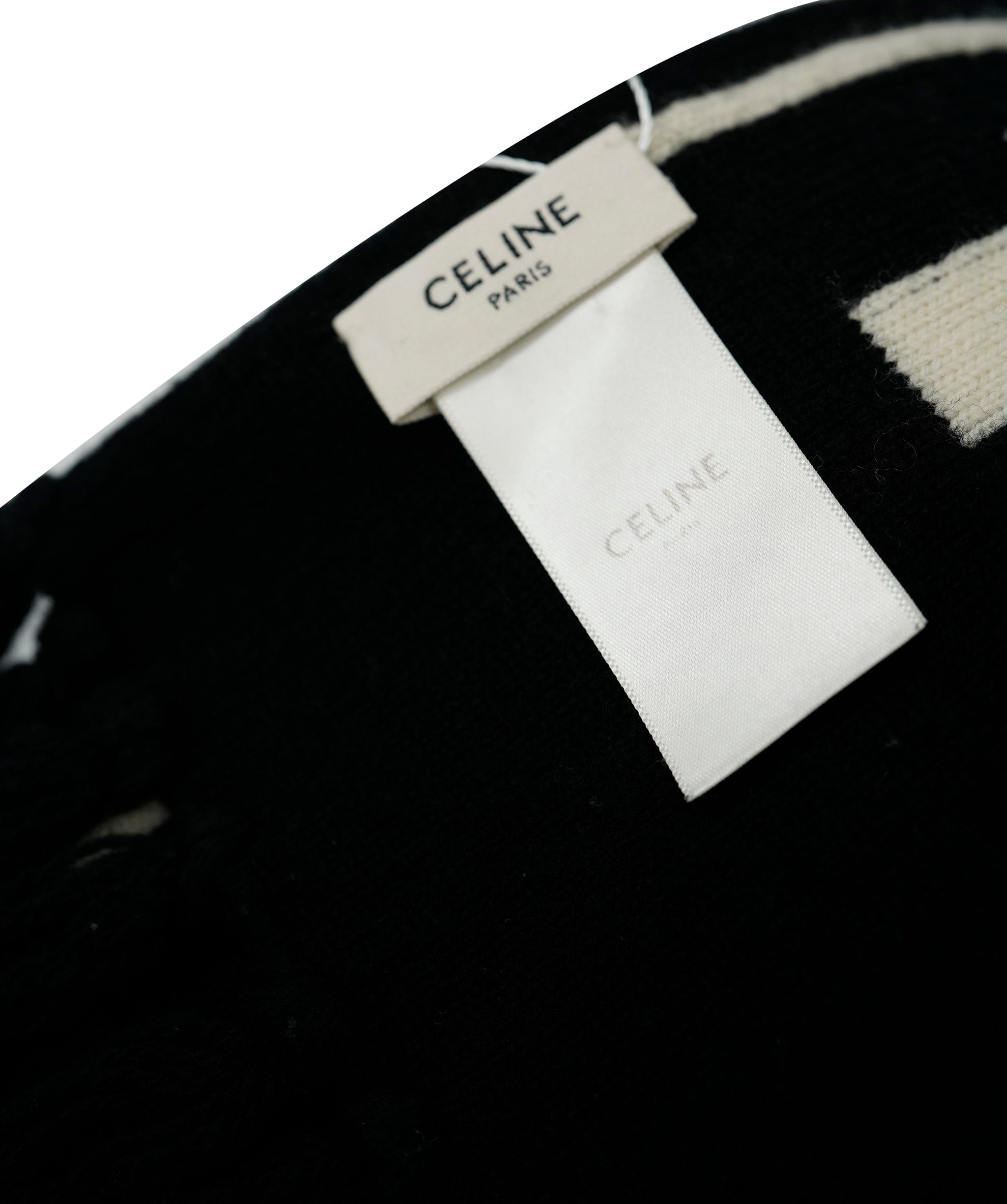 Celine Celine Logo Scarf Black White  DBXS2429