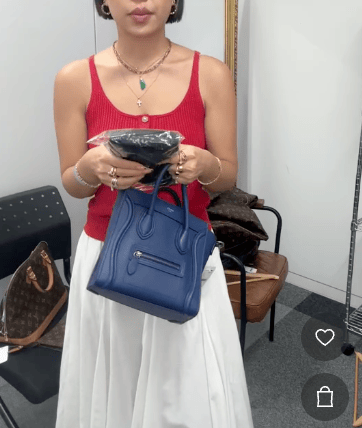 CELINE CELINE Luggage Nano Shopper SAT4118 Leather Navy B0915ERW35