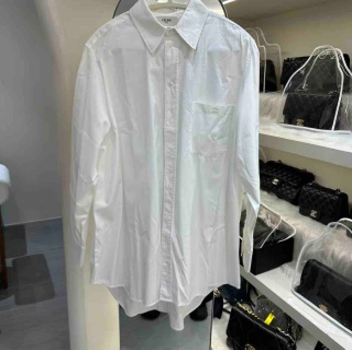CELINE Celine white long-sleeved shirt US511107