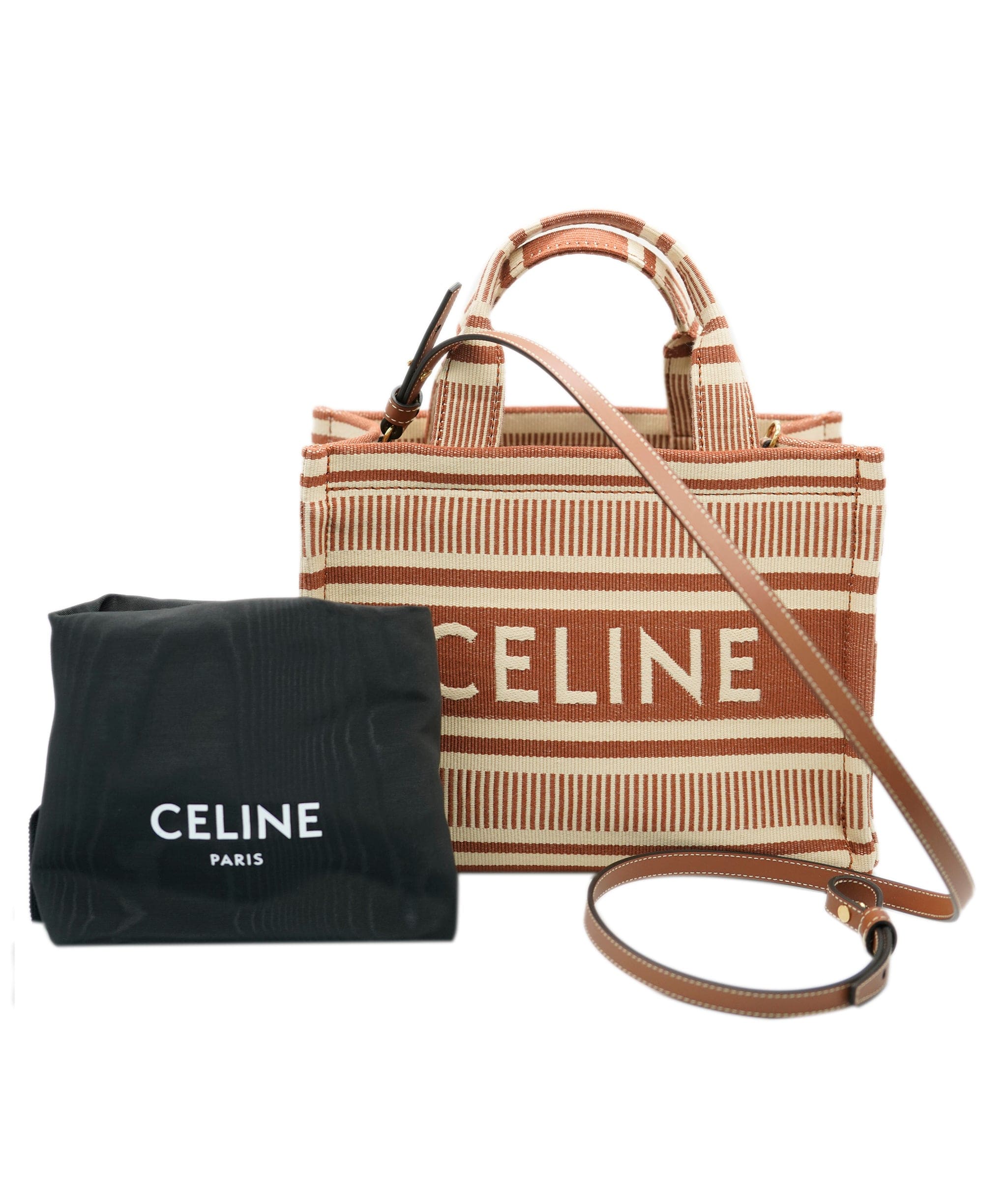 Celine Brand New Celine Terracotta Small Thais Canvas Tote - UKL1458