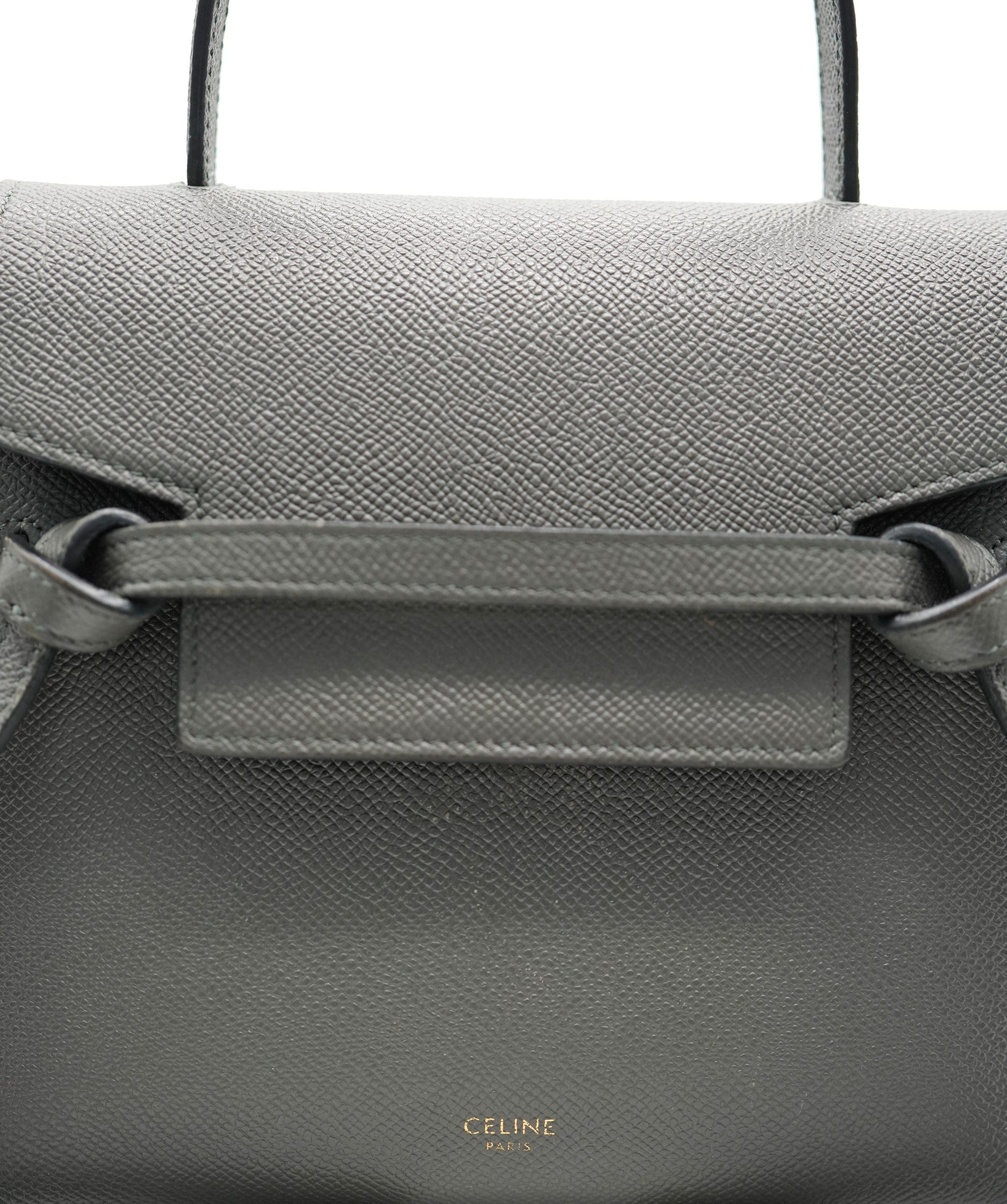 Celine Celine Belt Bag Grey Calfskin Leather Size Nano  AGC1647