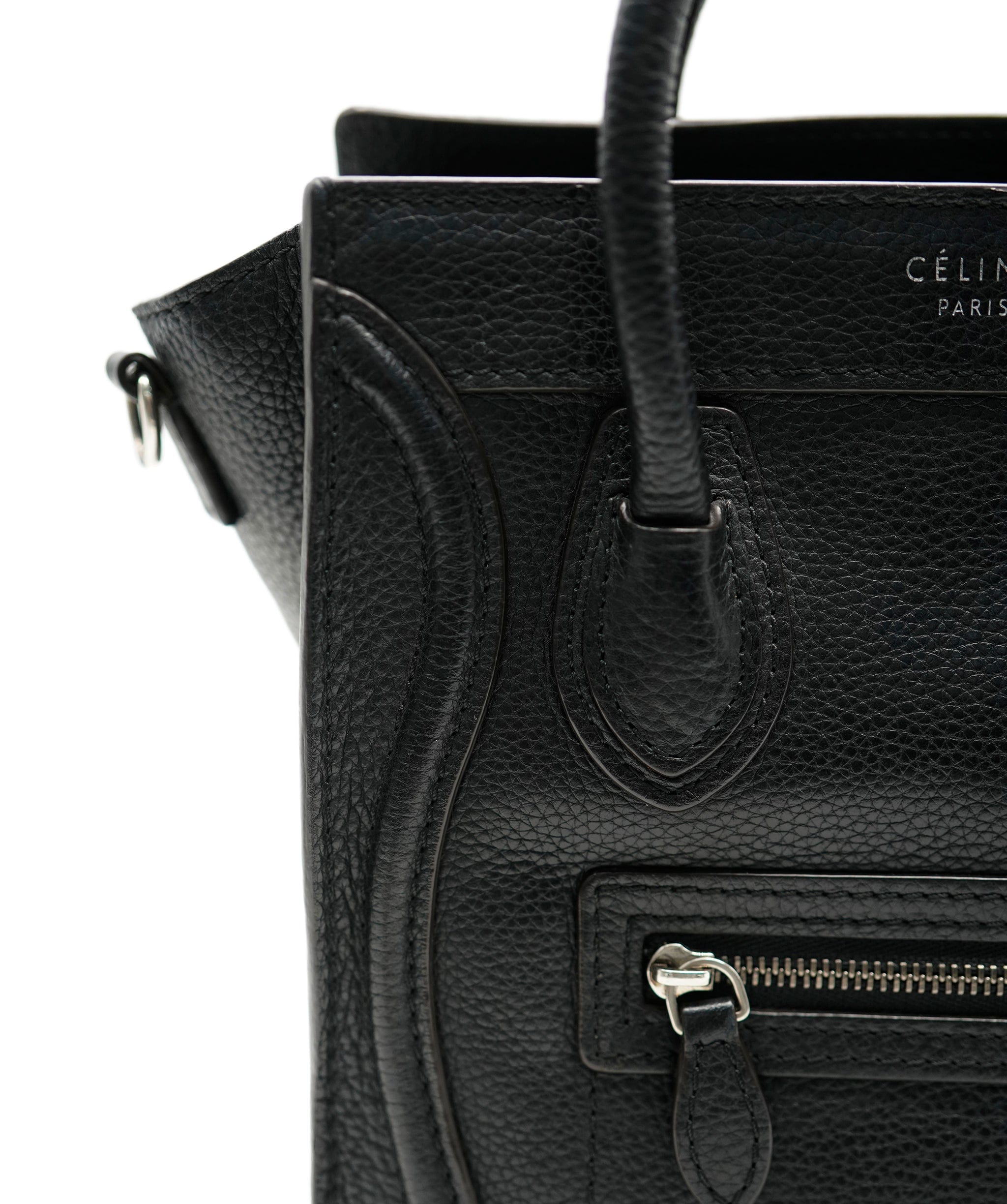 Celine Celine Black Drummed Leather Nano Luggage ABC0531