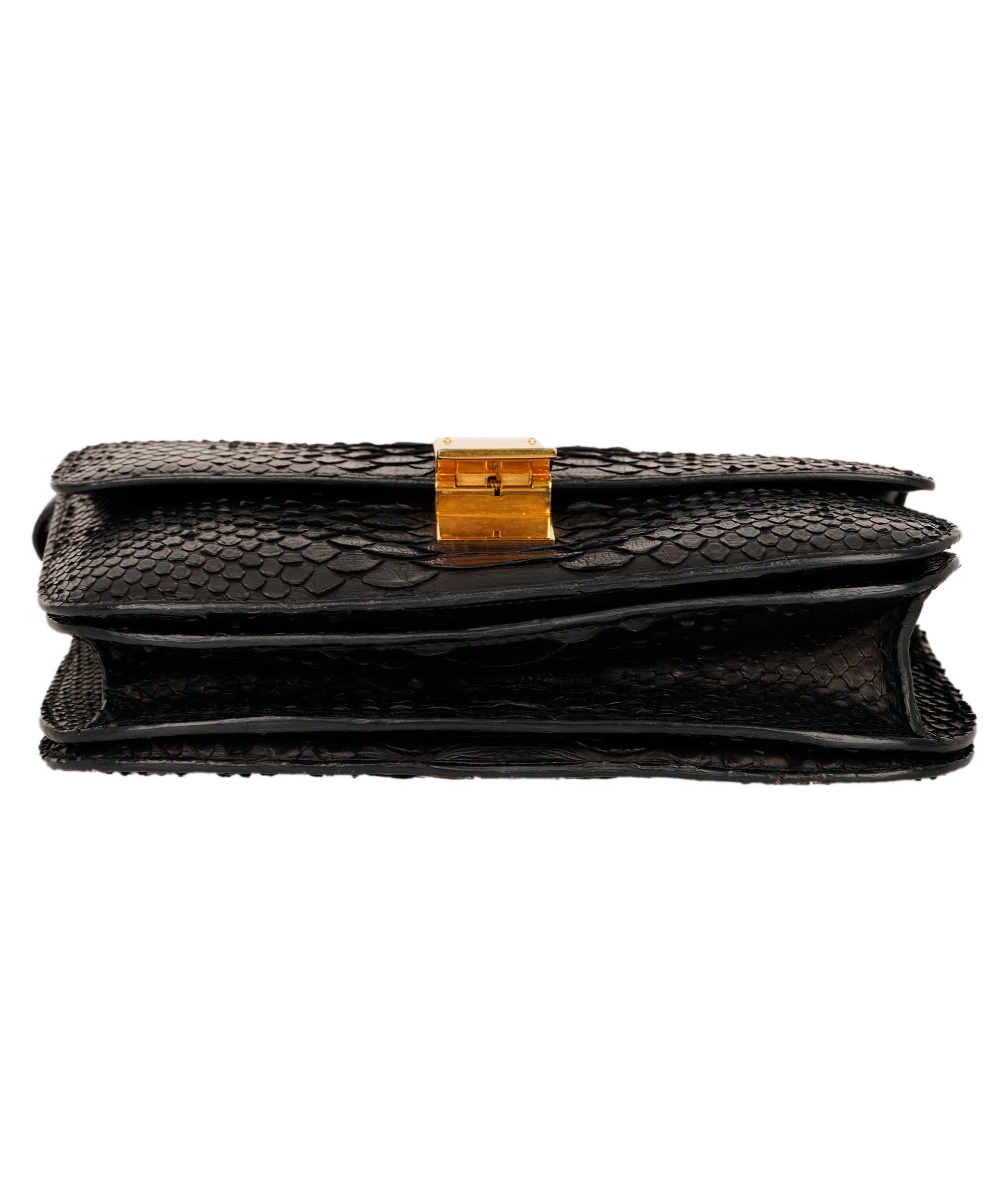 Celine Céline Classic box black python ghw bag - APC0038