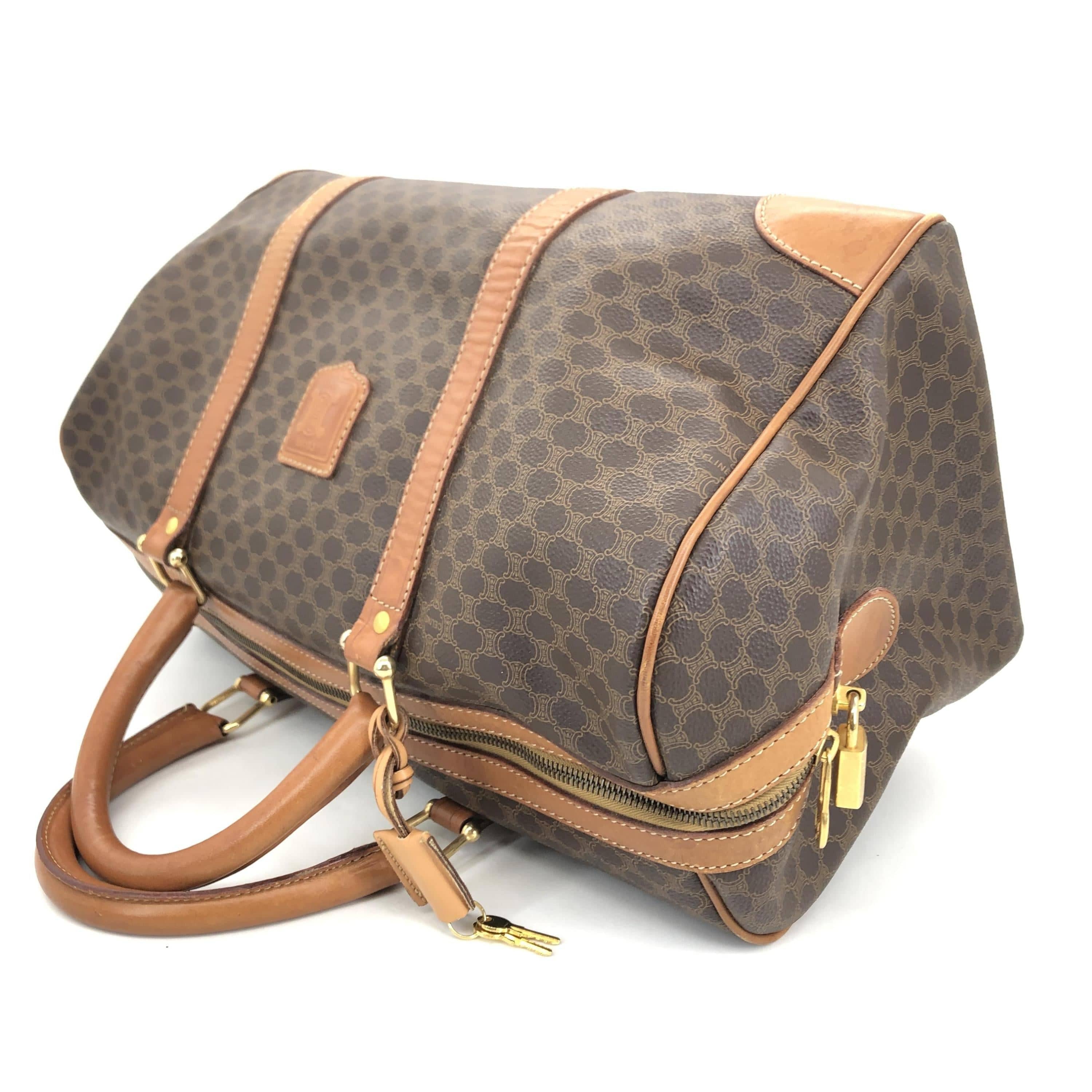 Celine ""TIKTOK ORDER- SABRINA- TRACKING NUMBER 12 3912 9500 " Celine Macadam Boston Bag PVC/Leather Brown ALC3206