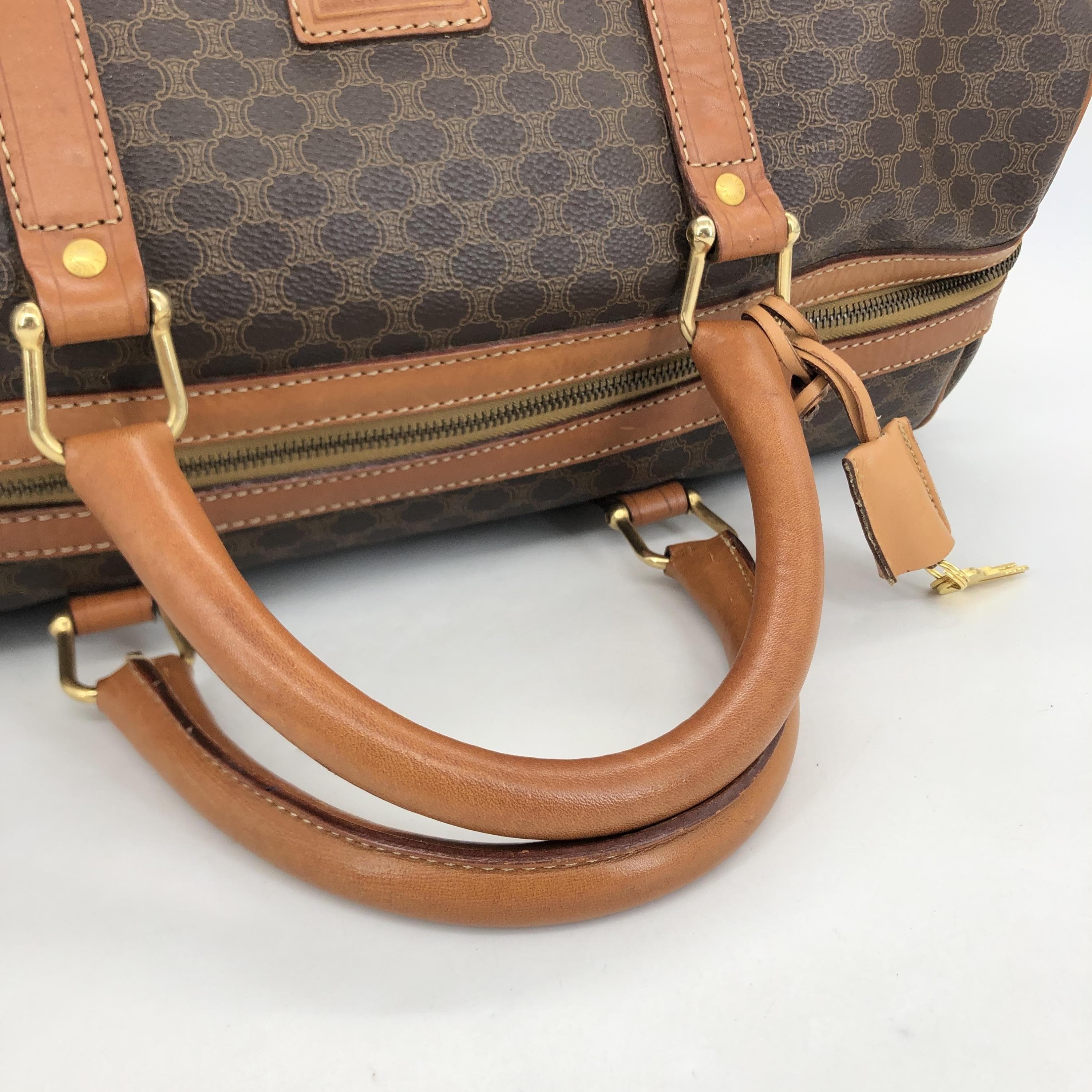 Celine ""TIKTOK ORDER- SABRINA- TRACKING NUMBER 12 3912 9500 " Celine Macadam Boston Bag PVC/Leather Brown ALC3206