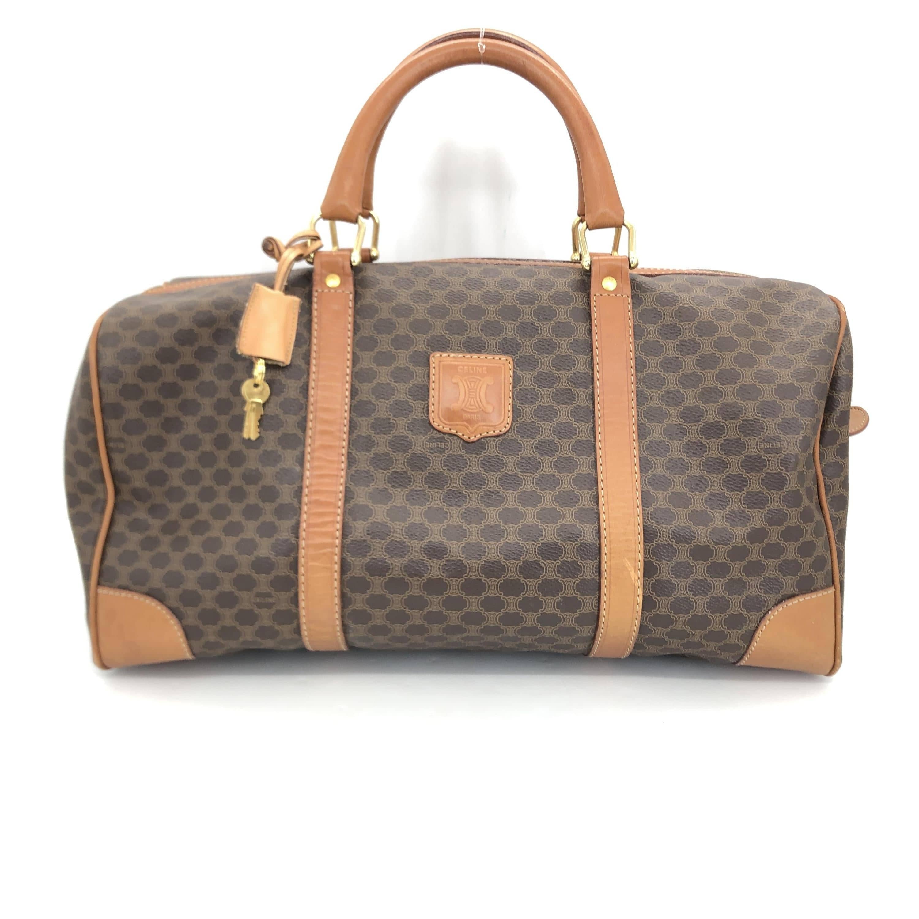 Celine ""TIKTOK ORDER- SABRINA- TRACKING NUMBER 12 3912 9500 " Celine Macadam Boston Bag PVC/Leather Brown ALC3206