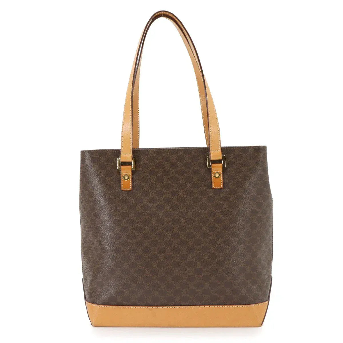 CELINE CELINE Macadam Hand Bag PVC Leather Brown Vintage Purse 90278307