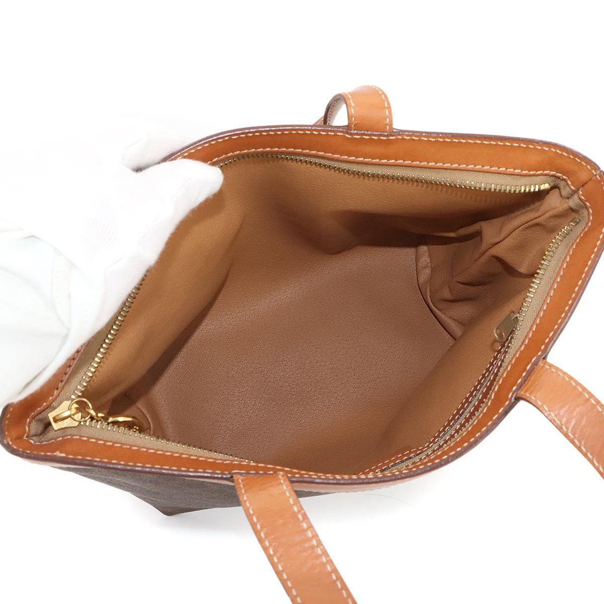 CELINE CELINE Macadam Hand Bag PVC Leather Brown Vintage 90297081