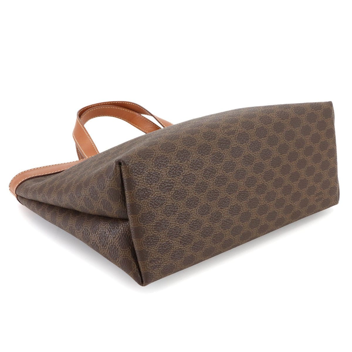 CELINE CELINE Macadam Hand Bag PVC Leather Brown Vintage 90297081