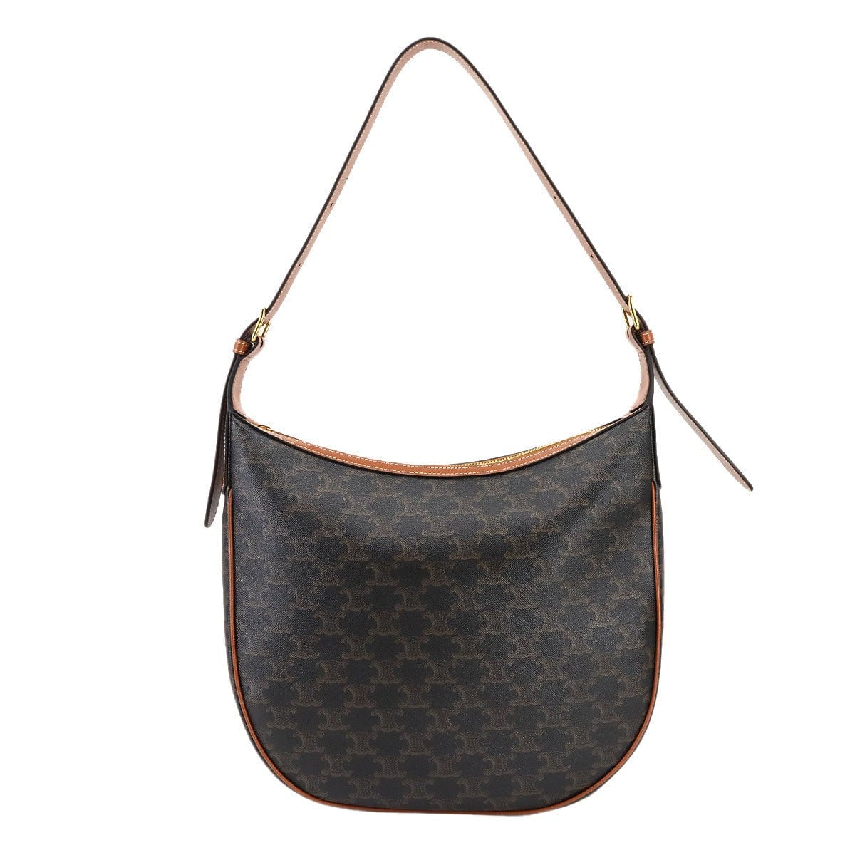 CELINE CELINE Triomphe Heloise Shoulder Bag Leather Tan 114712 Purse 90299476