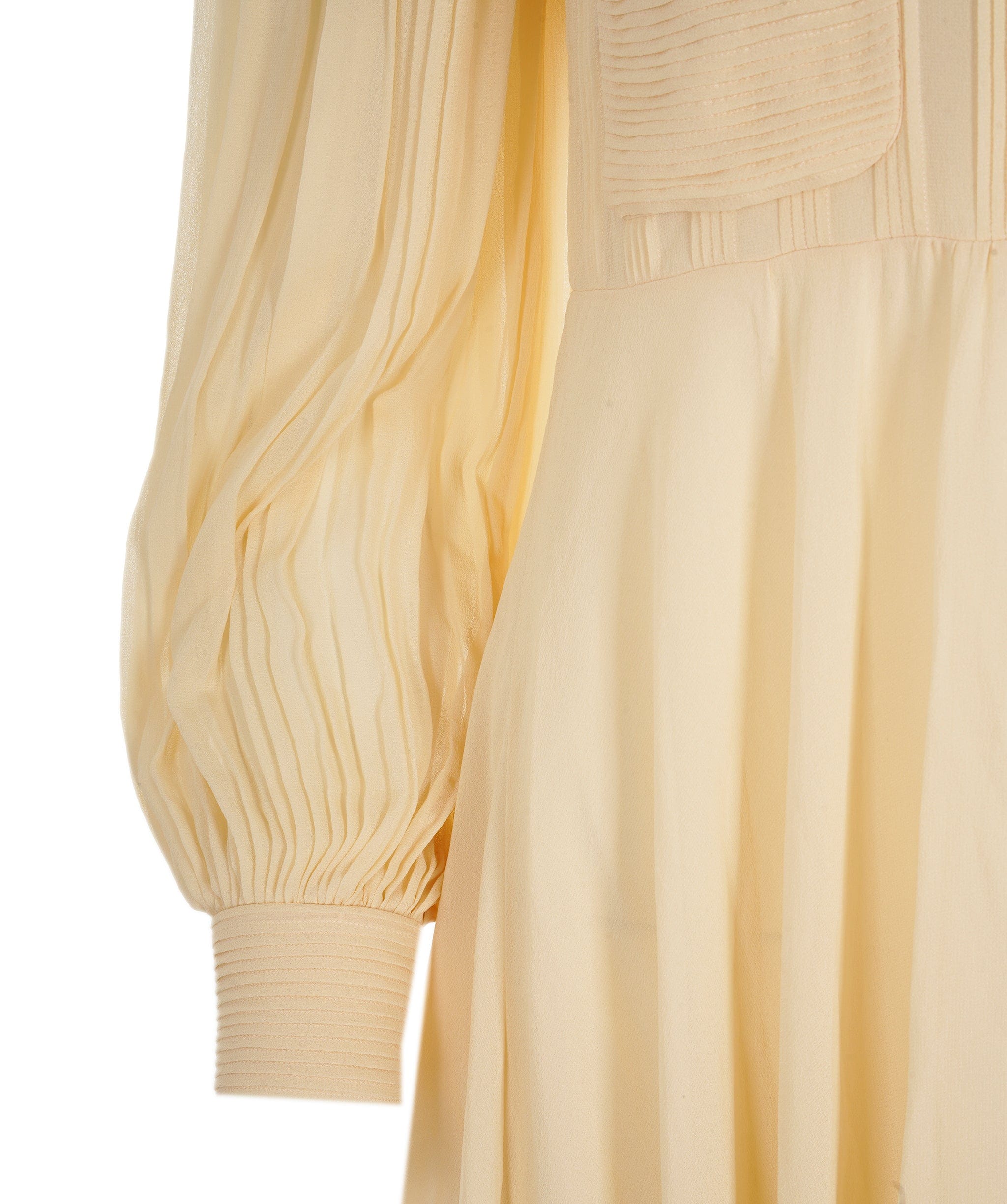 Celine Celine Chiffon Cream Pleated Dress SIZE 36 ALL0470