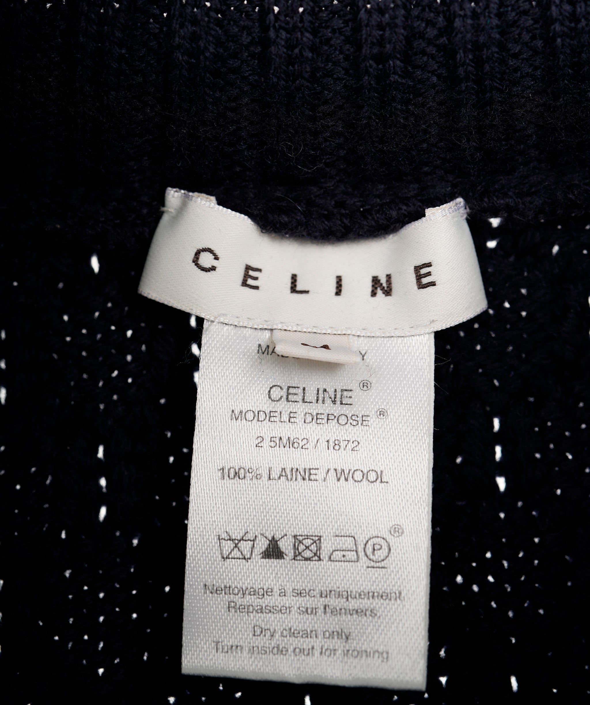 Celine Celine Knit Jacket #M Navy ASL9814