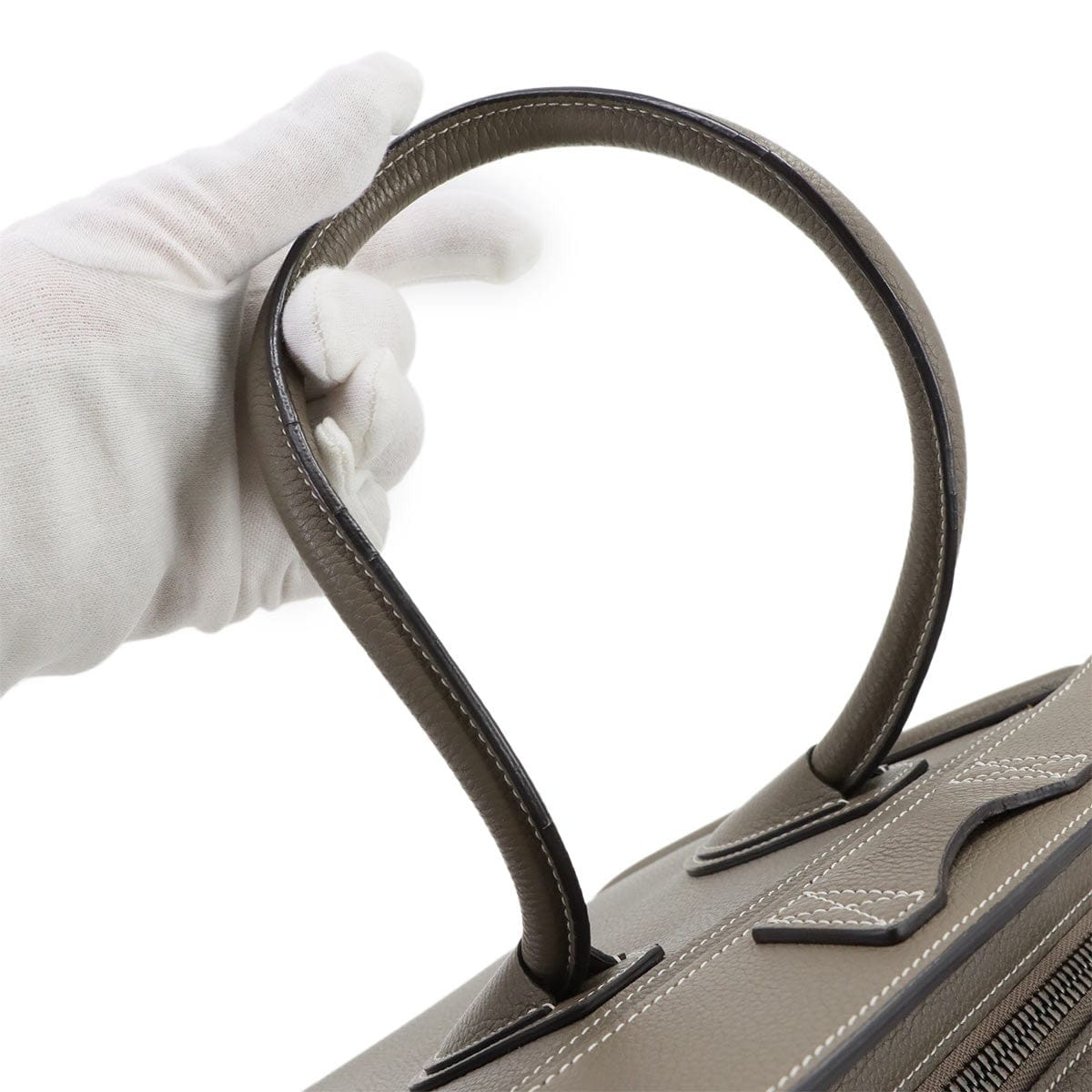 CELINE CELINE Luggage Micro Shopper Hand Bag Leather Souris 167793 Purse 90301570