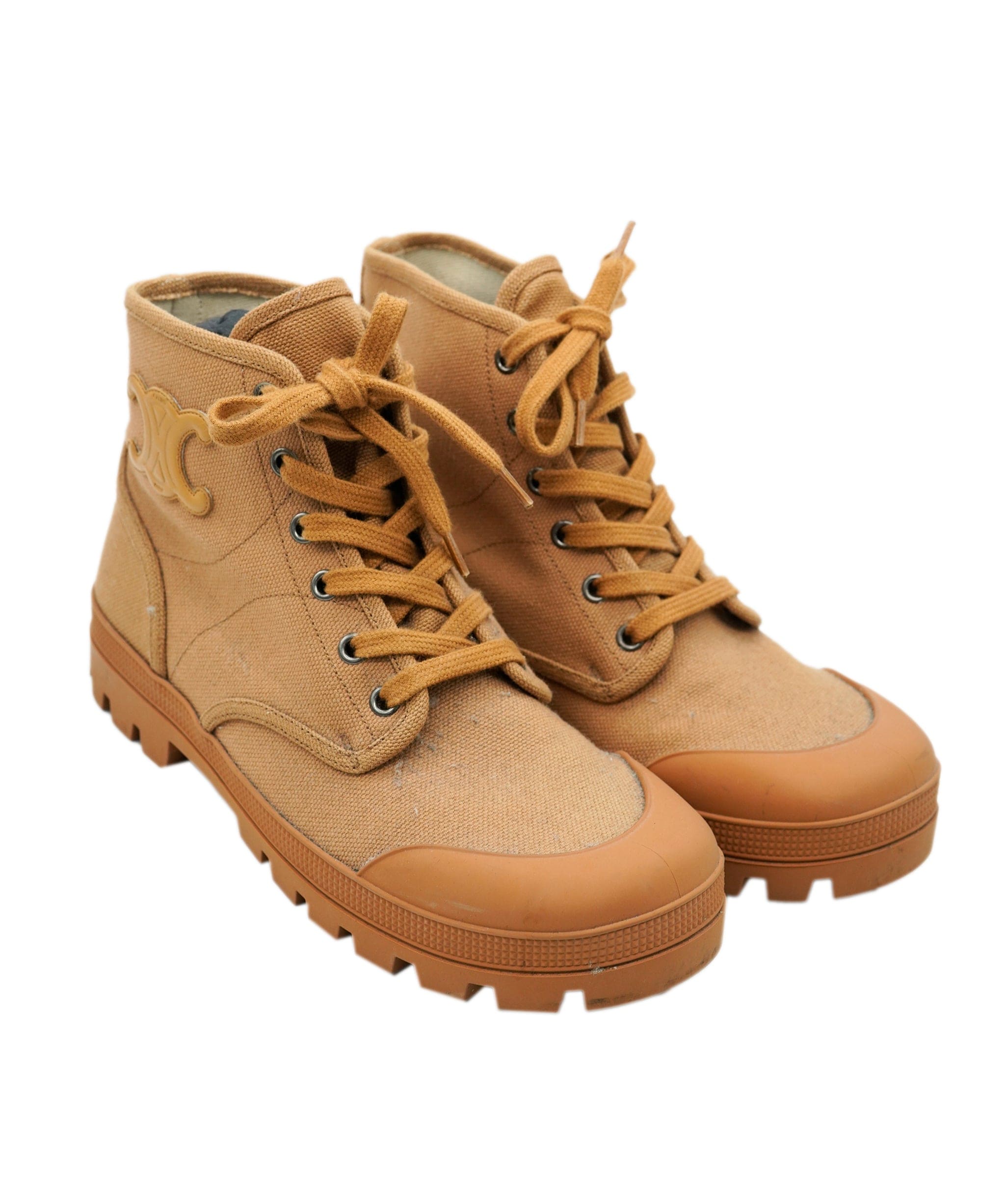 Celine Celine Triomphe Logo Lace Up Boots ALL0845