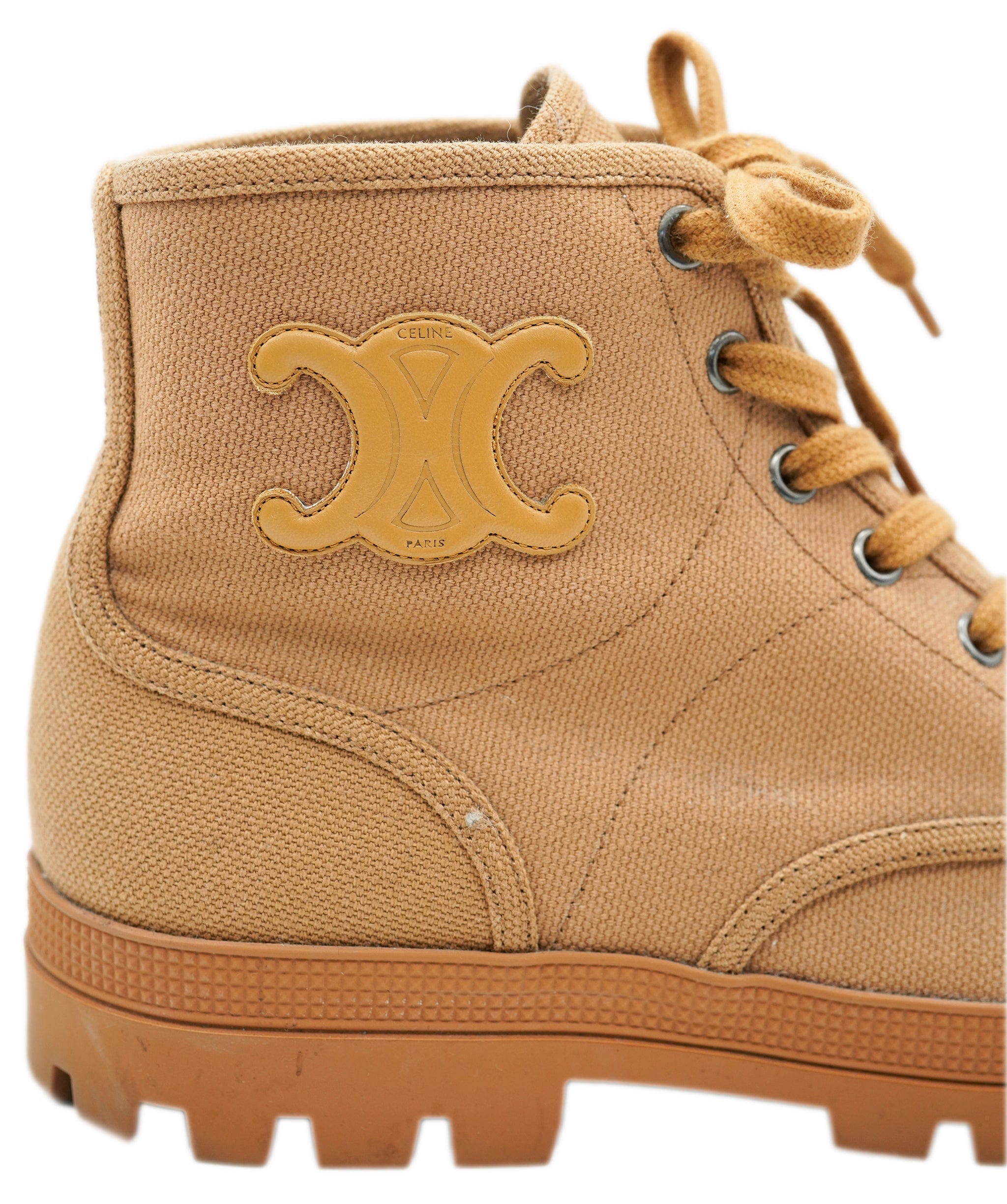 Celine Celine Triomphe Logo Lace Up Boots ALL0845
