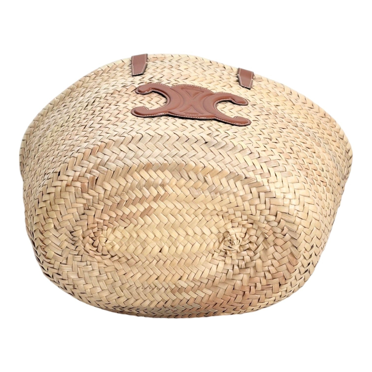 Celine Celine Palm Leaf Calfskin Triomphe Teen Panier Tan Bag
