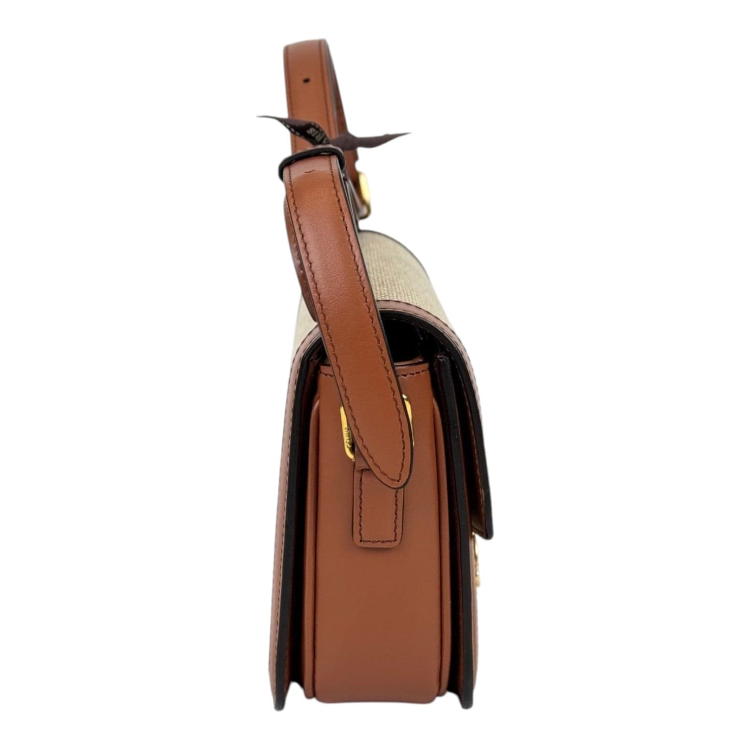 Celine Celine Triomphe Teen 18.5cm in Brown Toile & Leather