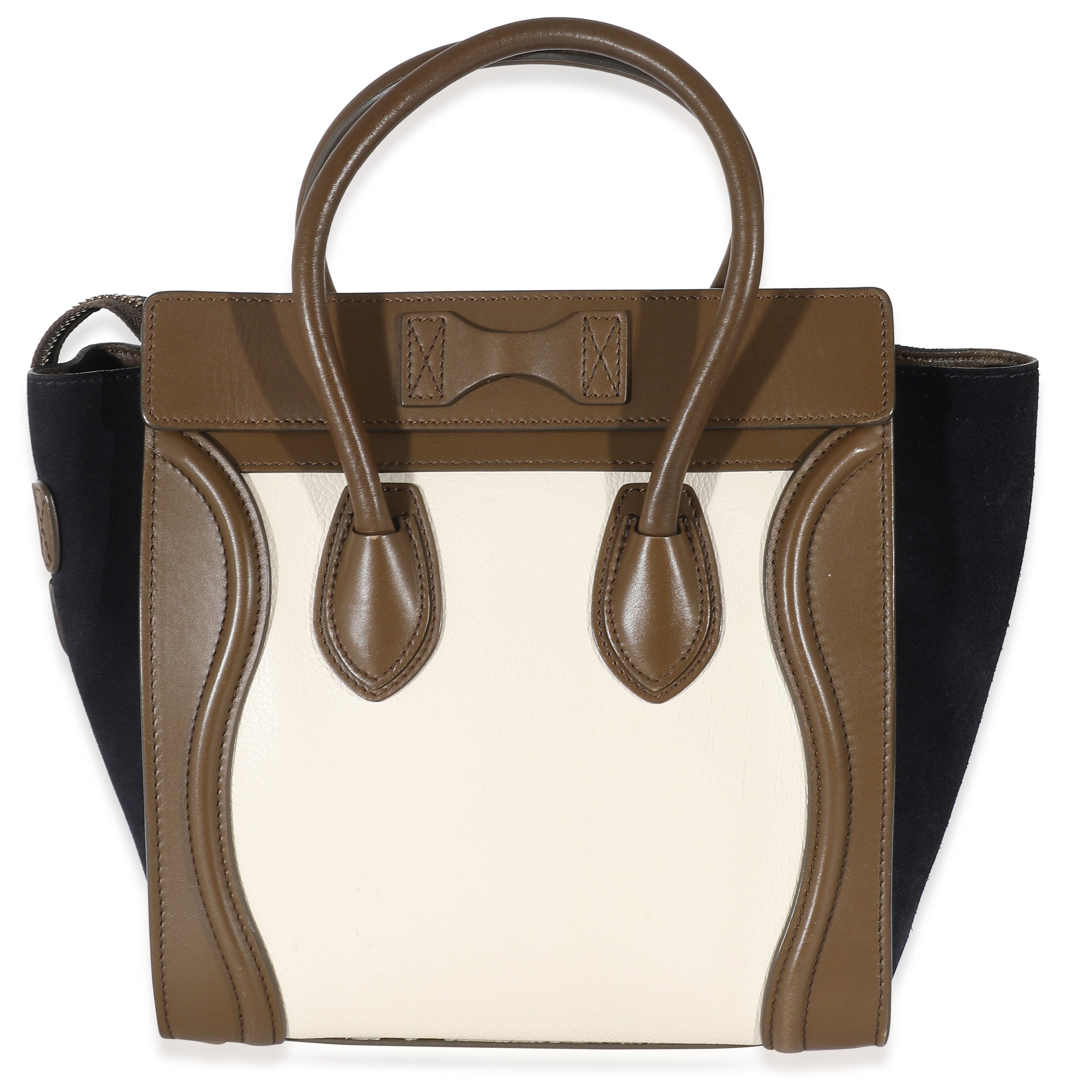 Celine Celine Suede Leather Tricolor Micro Luggage Tote